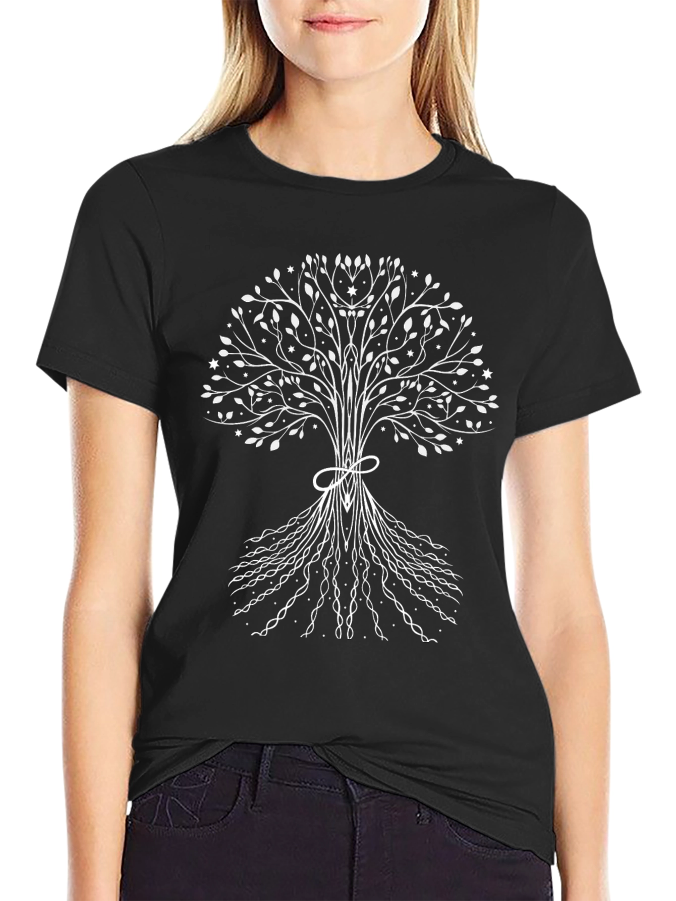 Tree of Life Graphic Tee - Black Cotton Blend