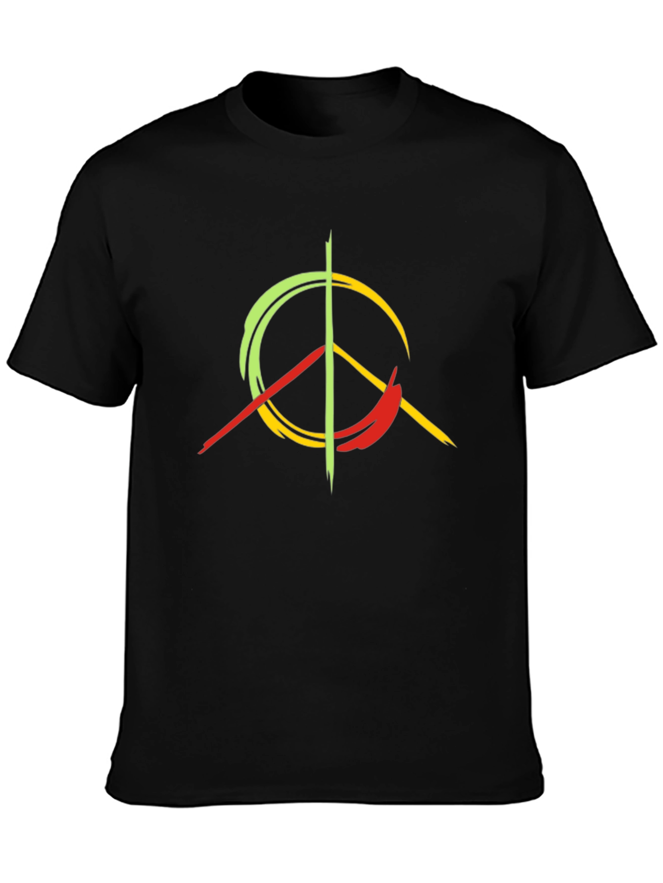 Peace Sign Graphic Tee - Black Cotton Blend