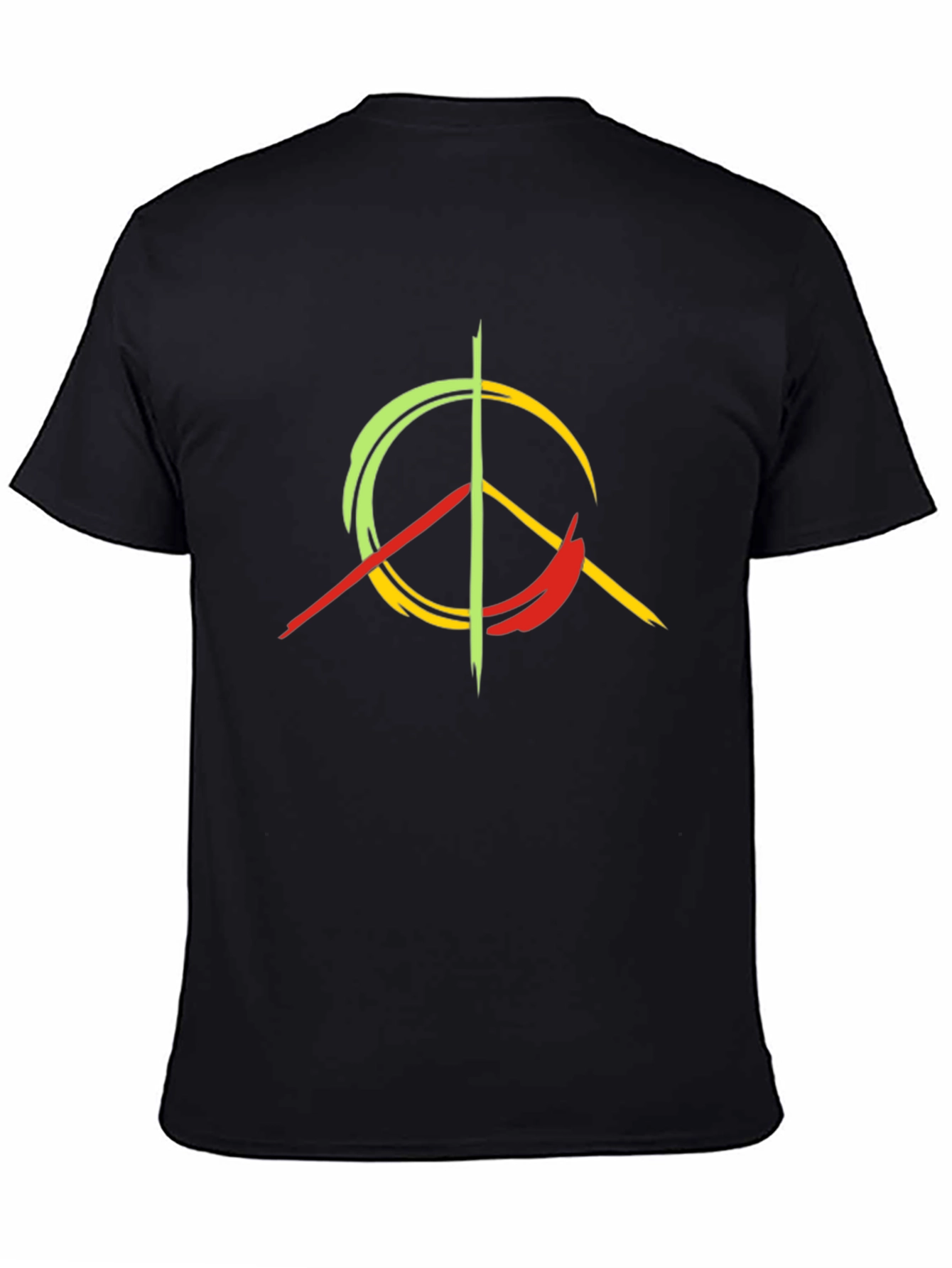Peace Sign Graphic Tee - Black Cotton Blend