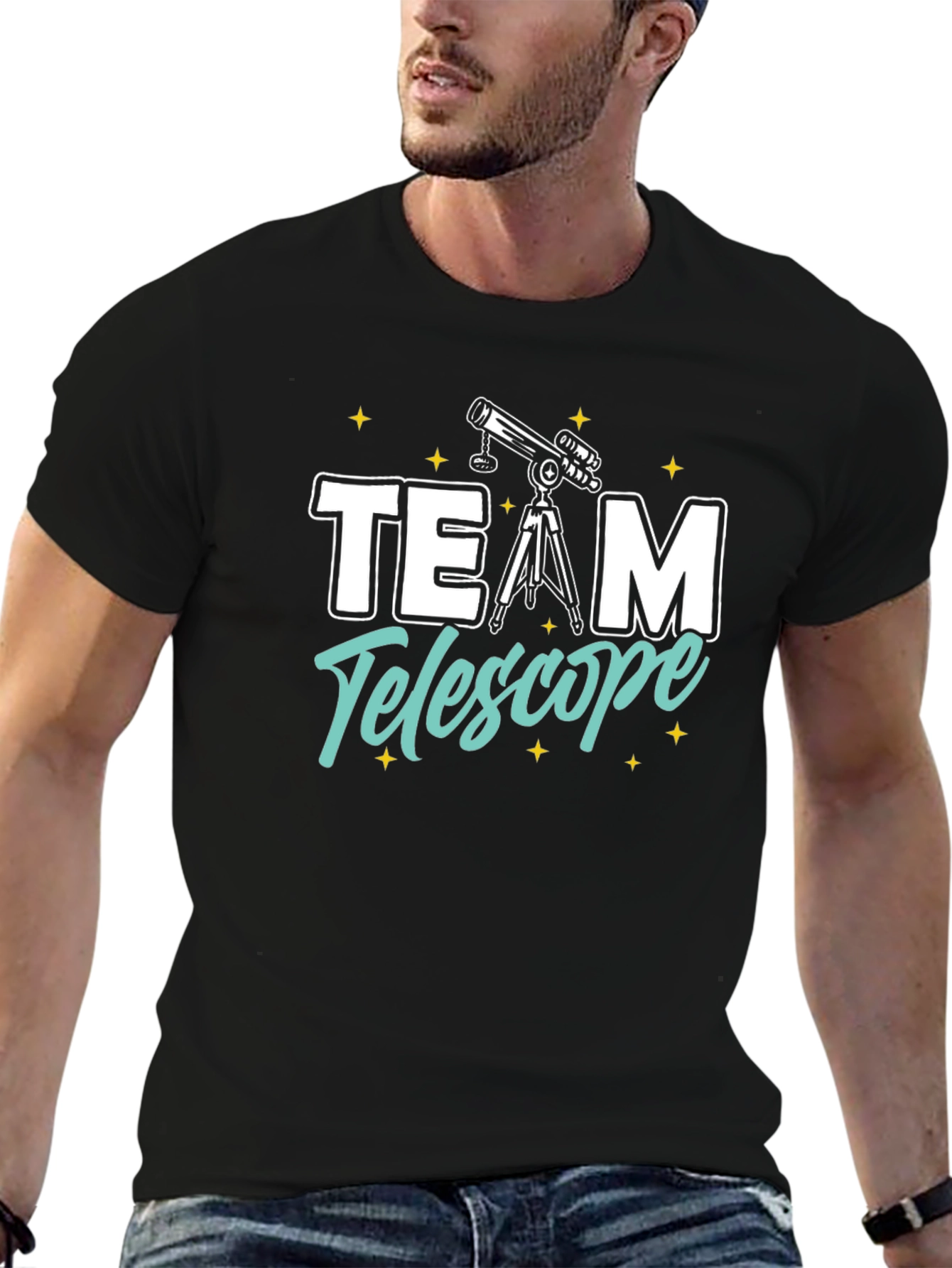 Team Telescope Black Graphic Tee