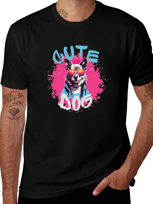 Cool Dog Graphic Tee - Black