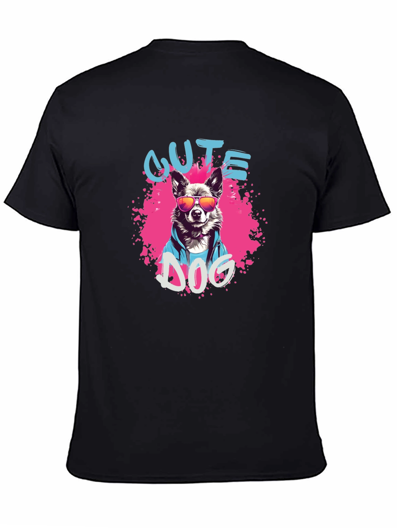 Cool Dog Graphic Tee - Black