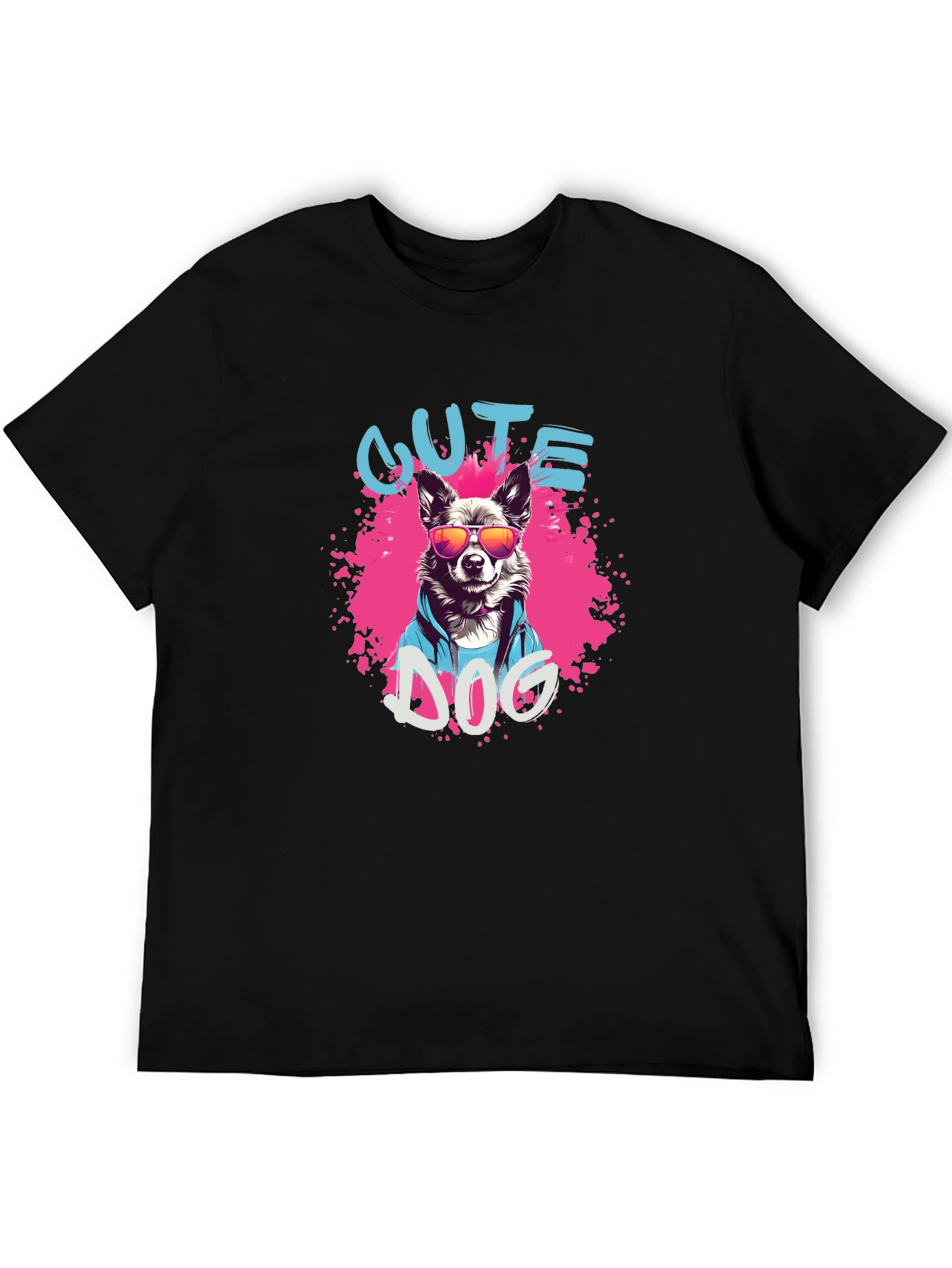 Cool Dog Graphic Tee - Black