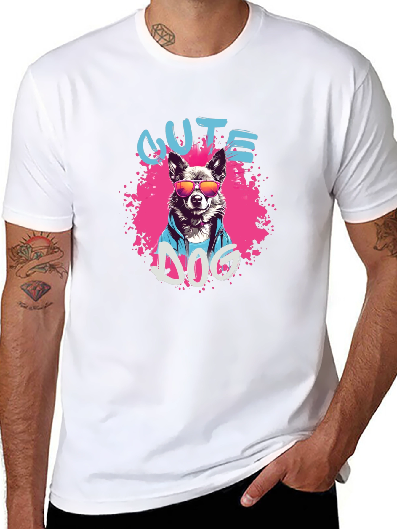 Cool Dog Graphic Tee - Black