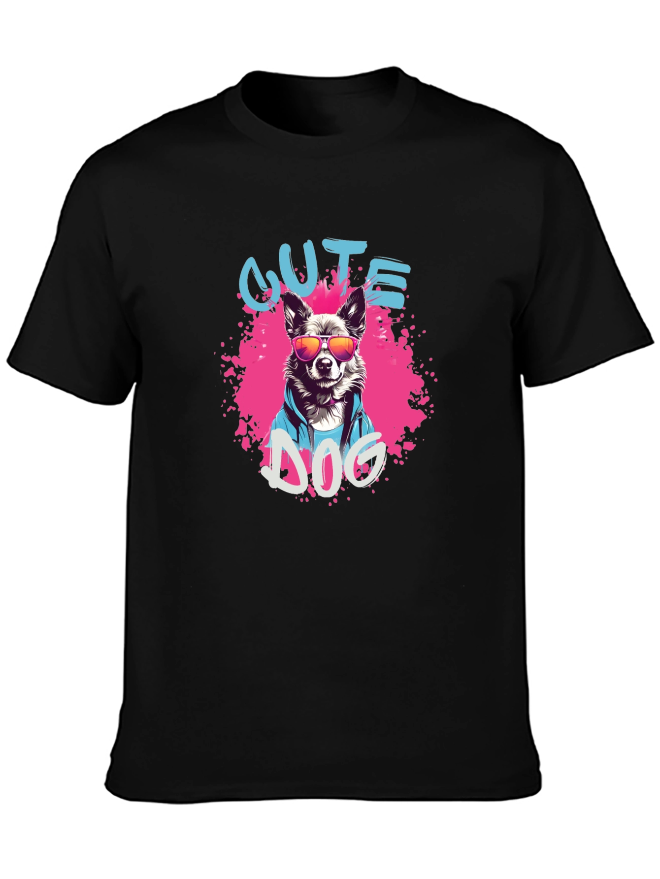 Cool Dog Graphic Tee - Black