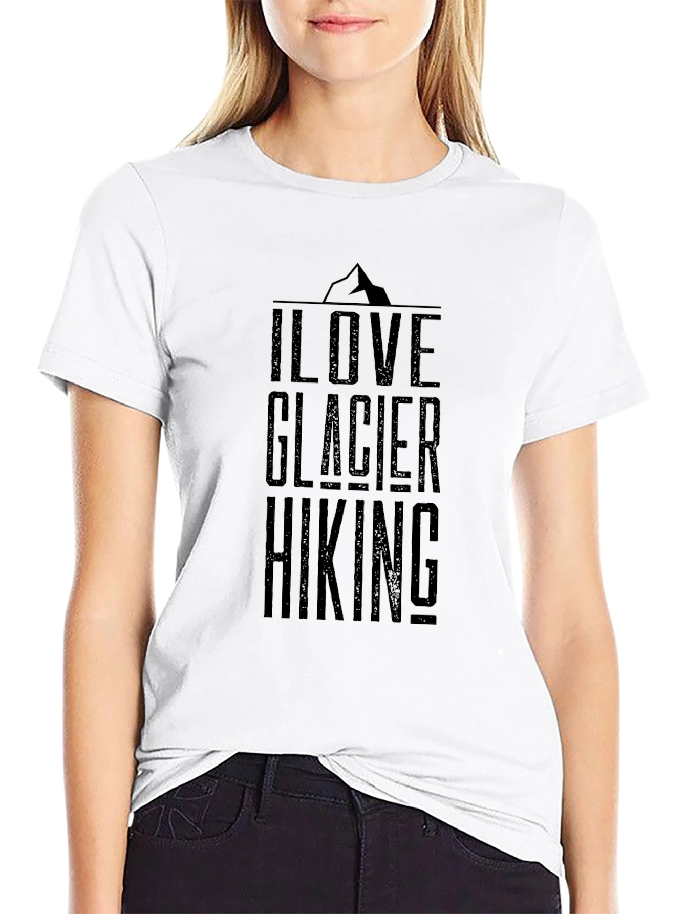 I Love Glacier Hiking Black T-Shirt