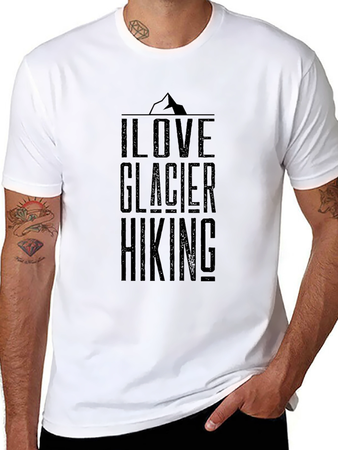 I Love Glacier Hiking Black T-Shirt