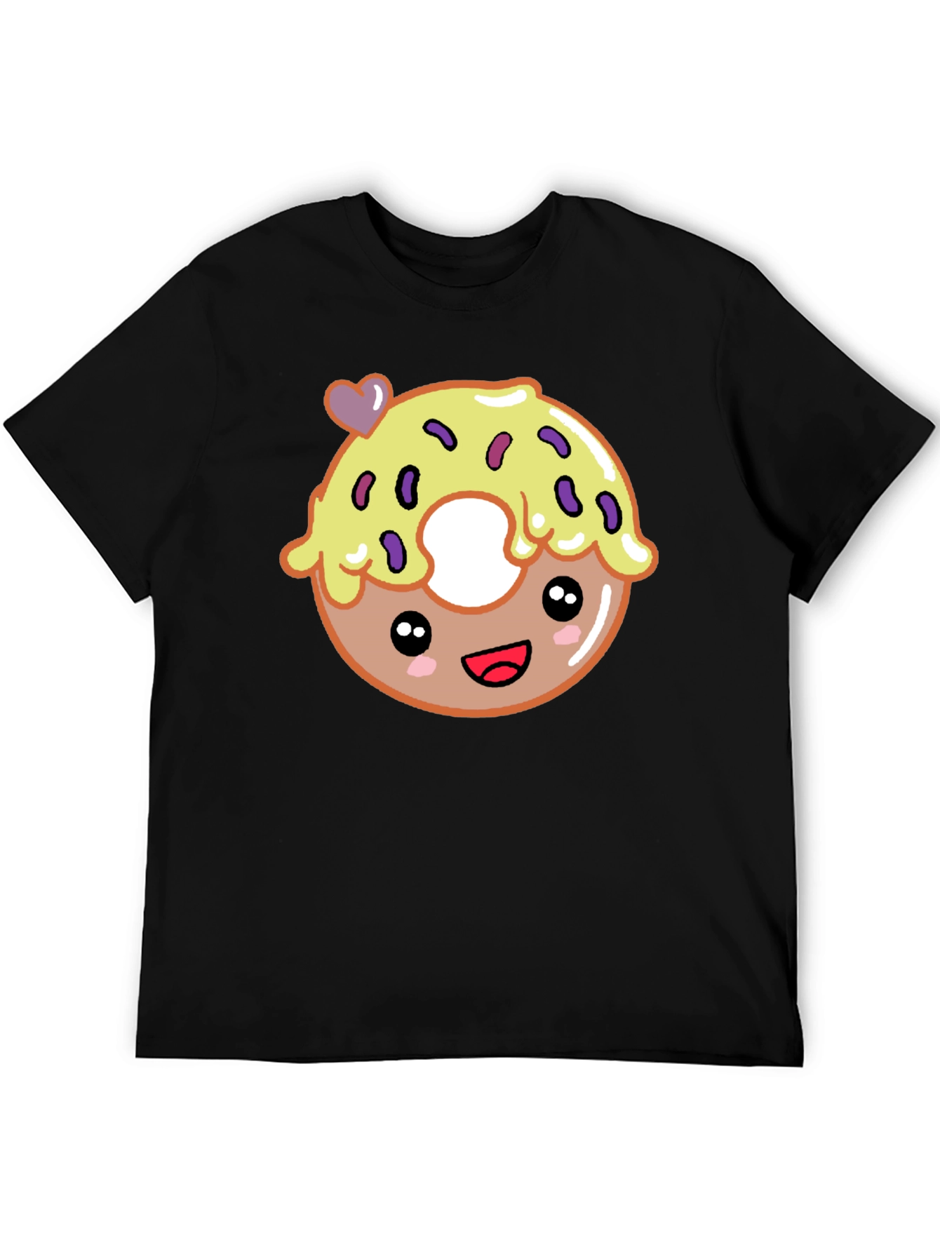 Cute Donut Graphic Tee - Unisex Black T-Shirt