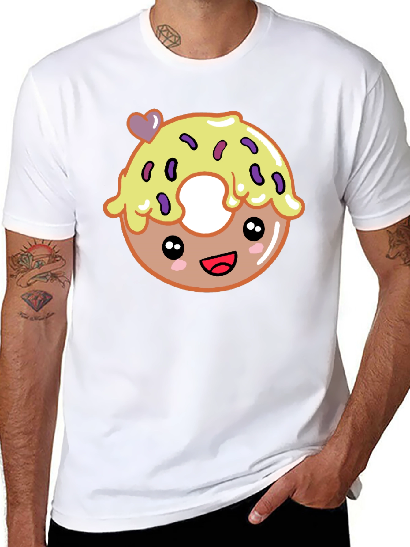 Cute Donut Graphic Tee - Unisex Black T-Shirt