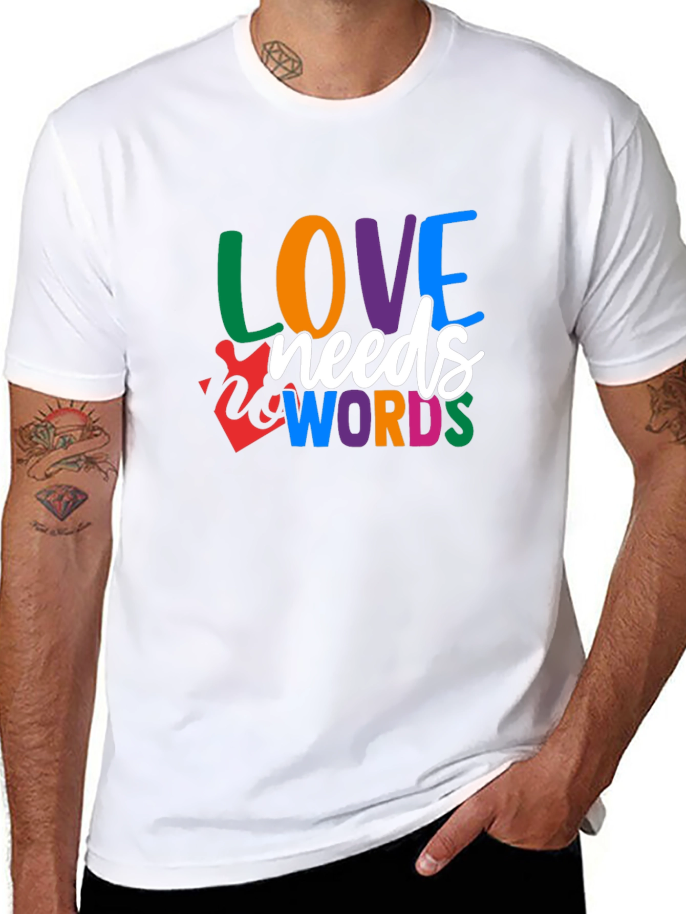 Love Needs Words Autism Awareness T-Shirt