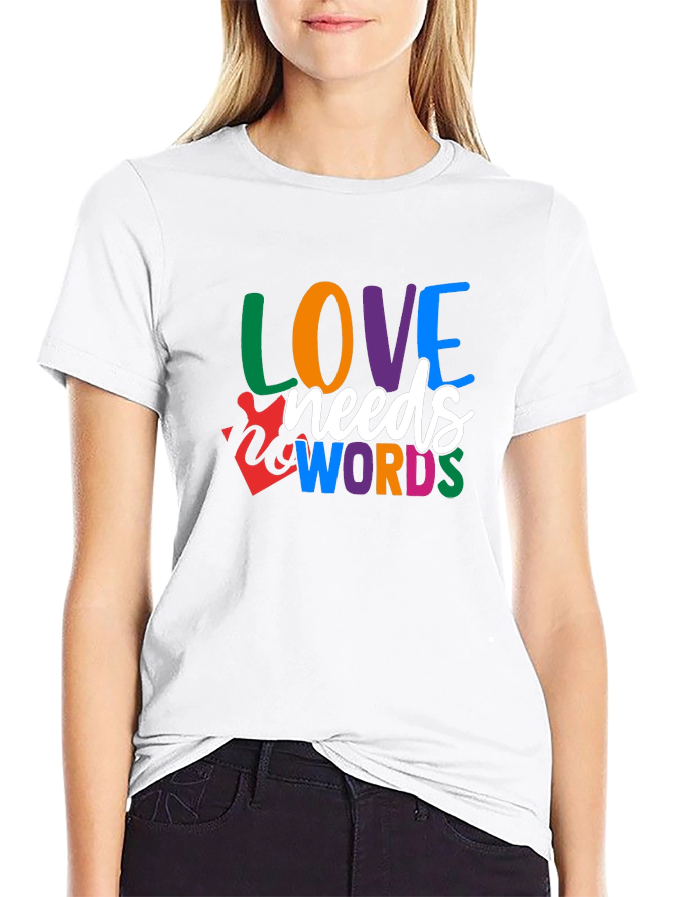 Love Needs Words Autism Awareness T-Shirt