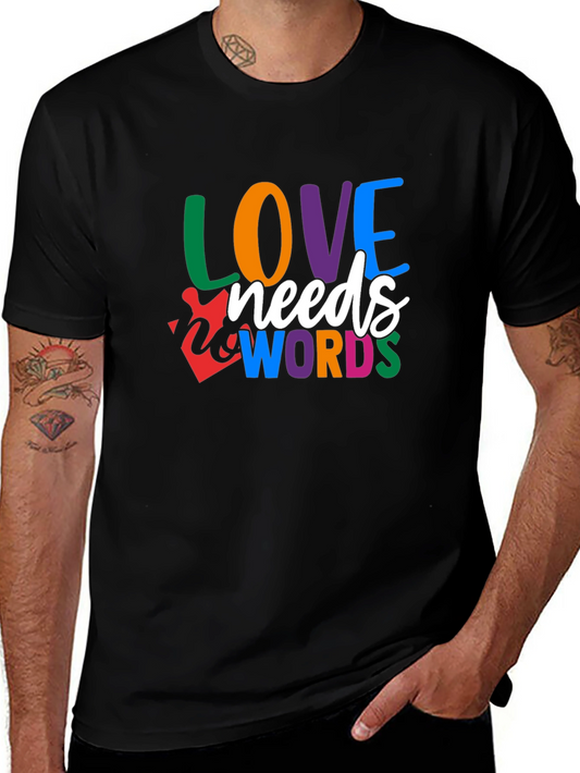 Love Needs Words Autism Awareness T-Shirt