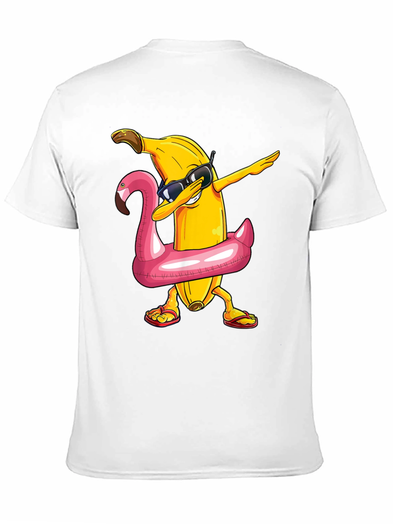 Banana Dabbing in Flamingo Float T-Shirt