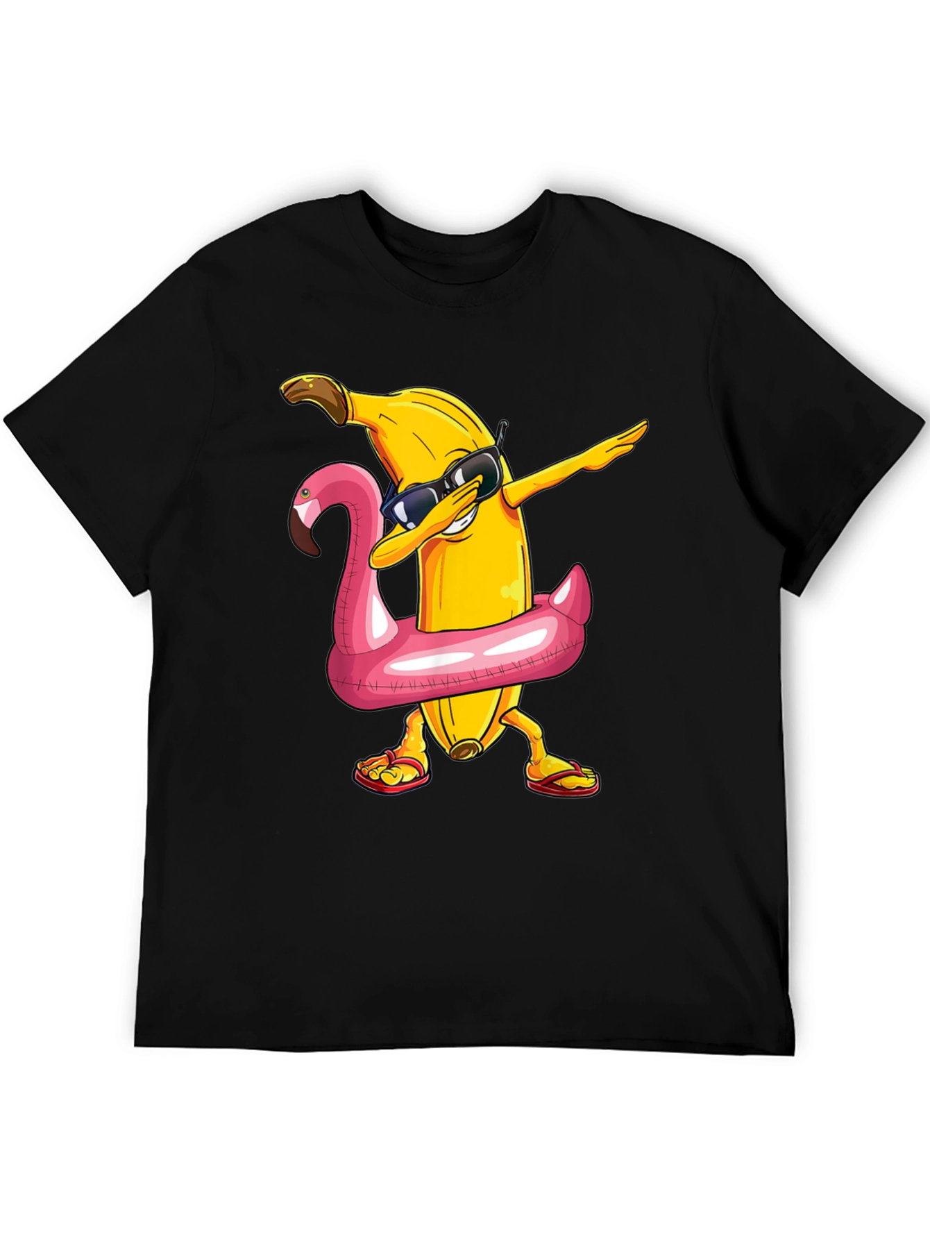 Banana Dabbing in Flamingo Float T-Shirt