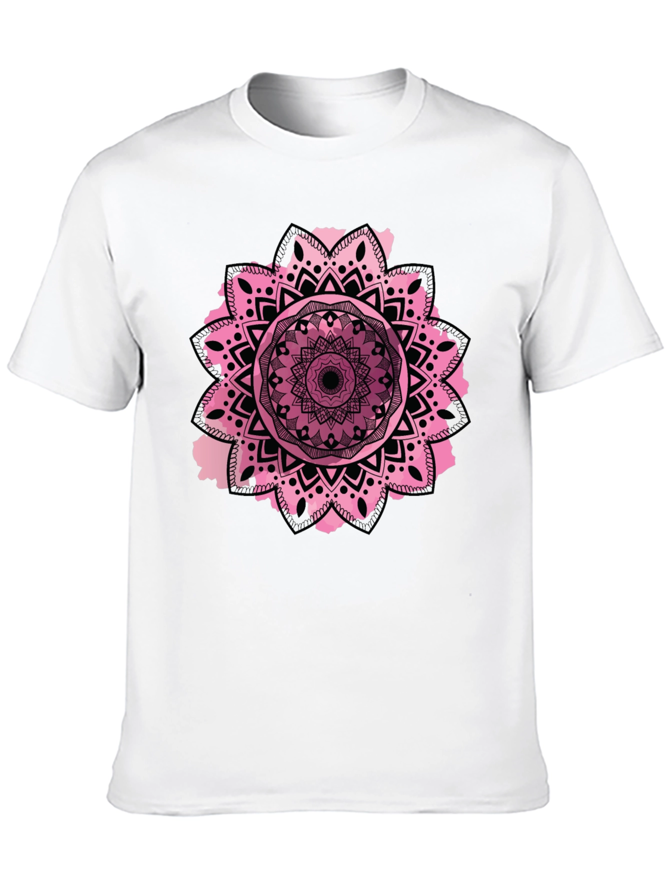 Mandala Design Mens Black T-Shirt