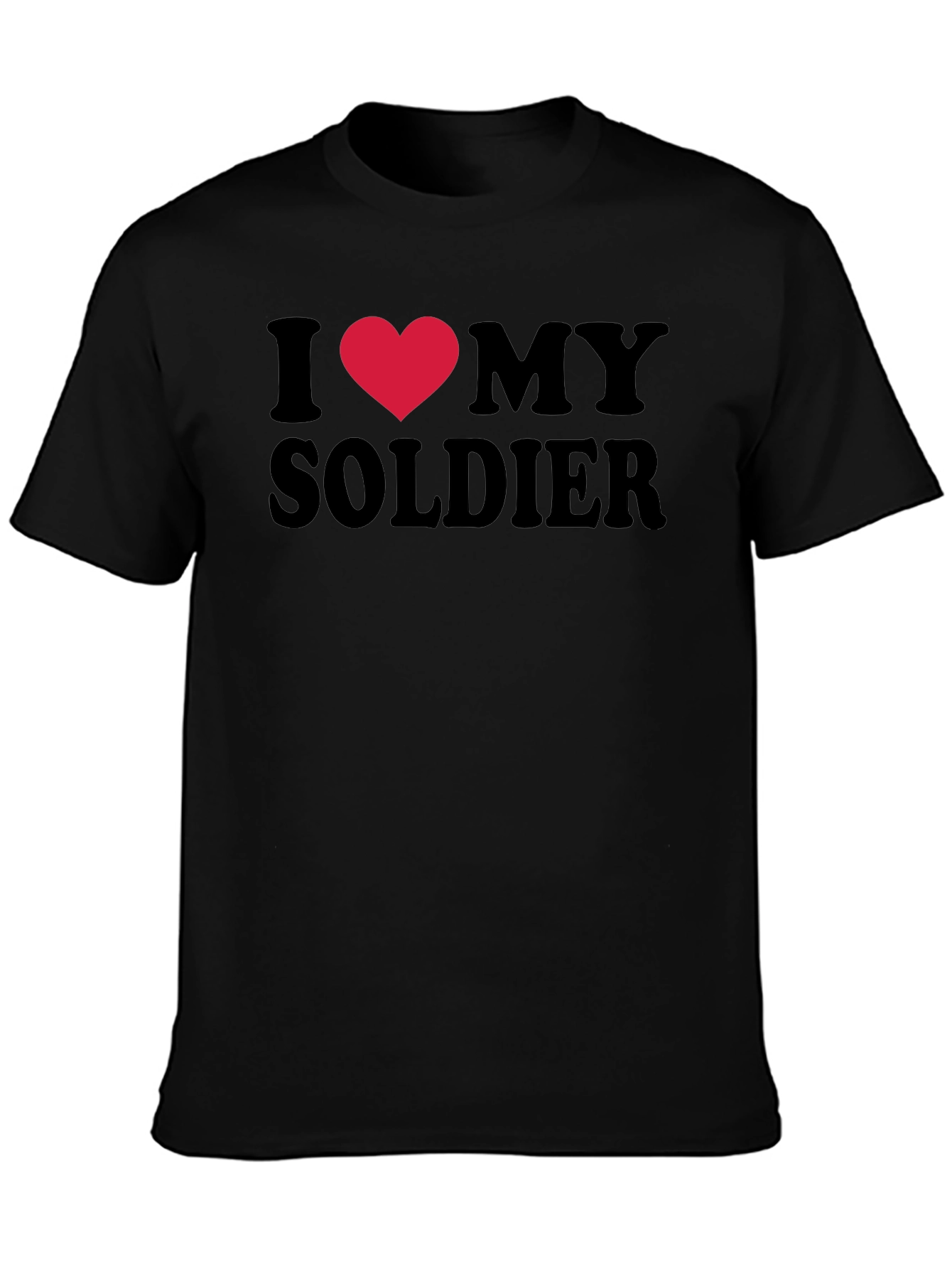 I Heart My Soldier T-Shirt - Black Graphic Tee