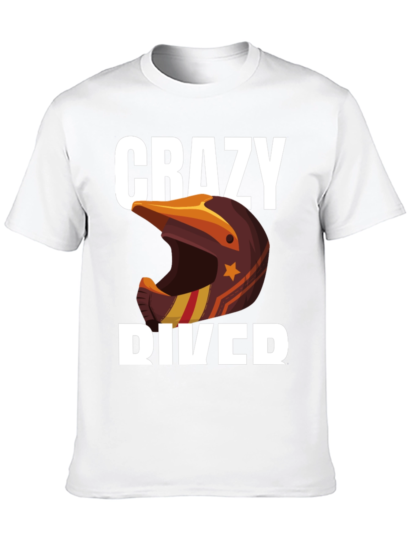 Crazy Rider Graphic Tee - Motorcycle Helmet Design