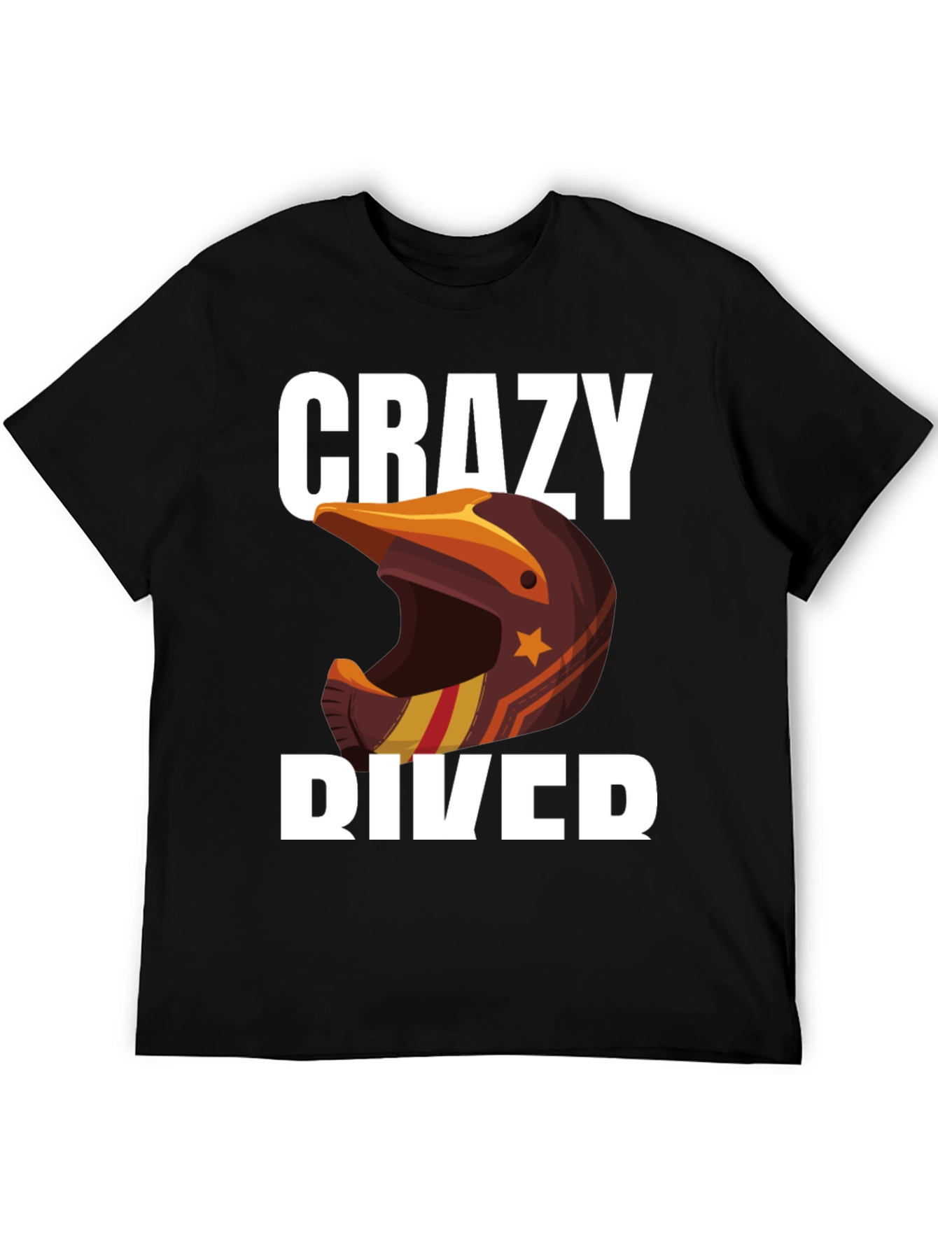 Crazy Rider Graphic Tee - Motorcycle Helmet Design