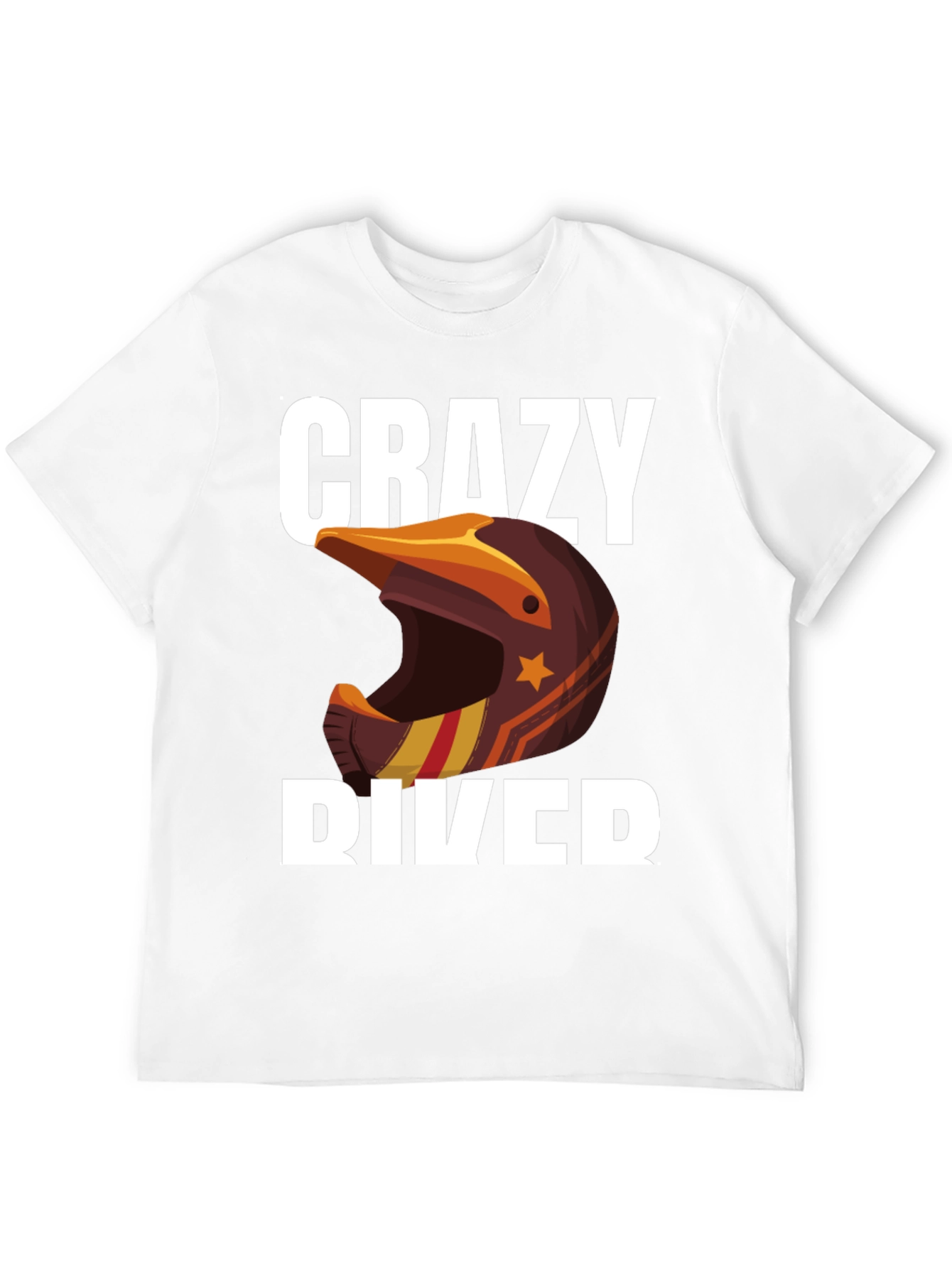 Crazy Rider Graphic Tee - Motorcycle Helmet Design