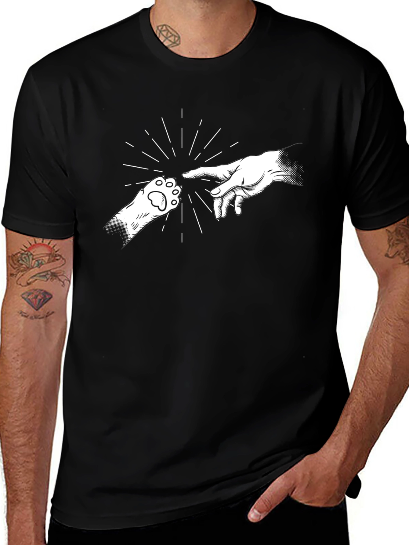 Creation of Cat Black T-Shirt