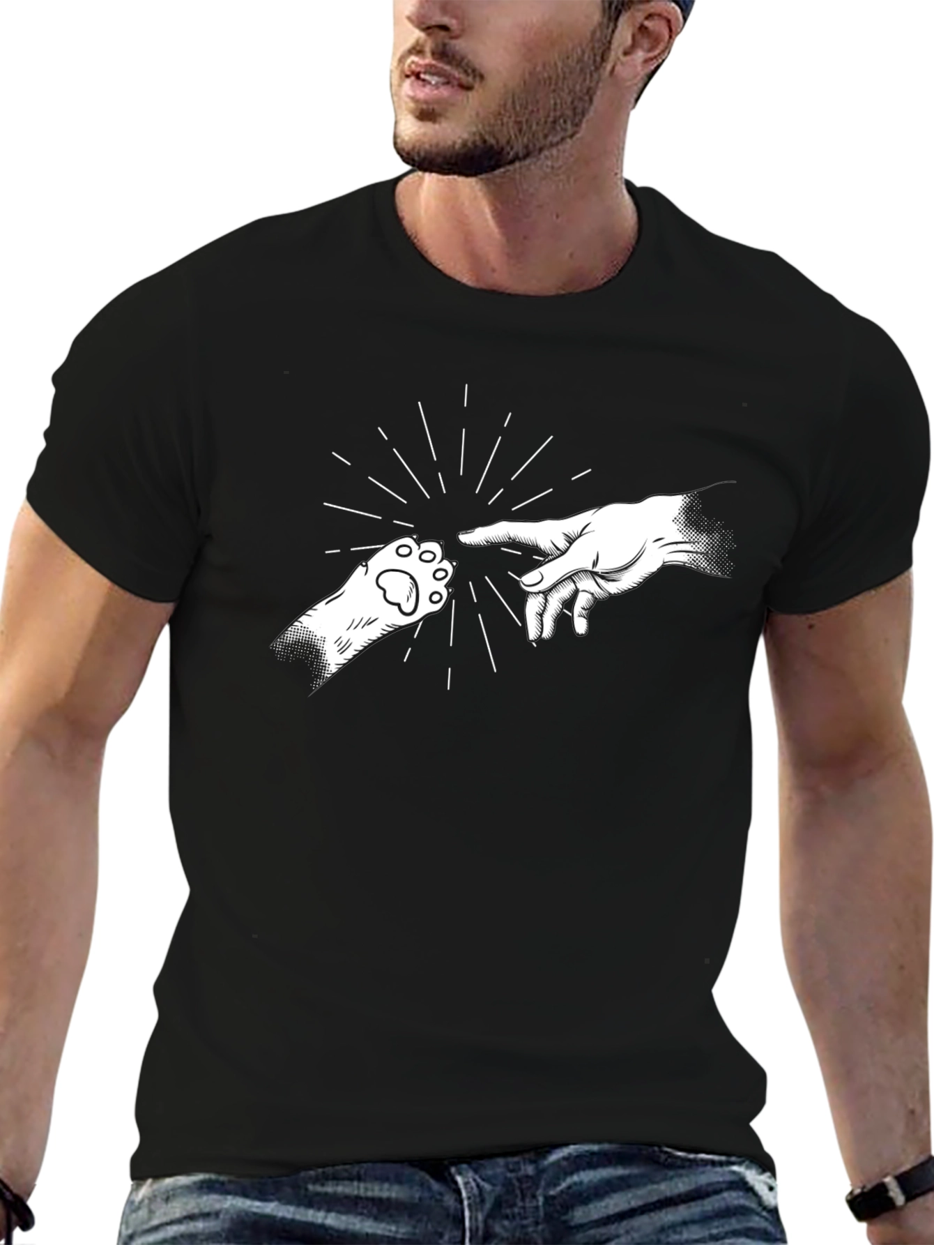 Creation of Cat Black T-Shirt