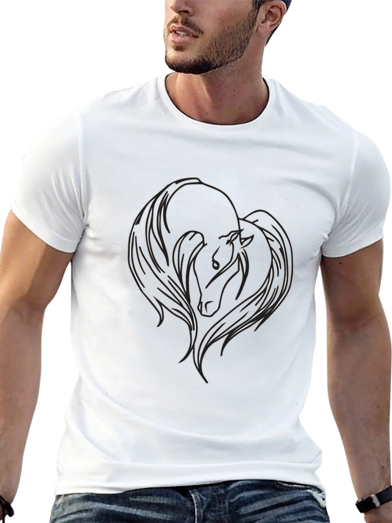 Horse Silhouette T-Shirt - Black