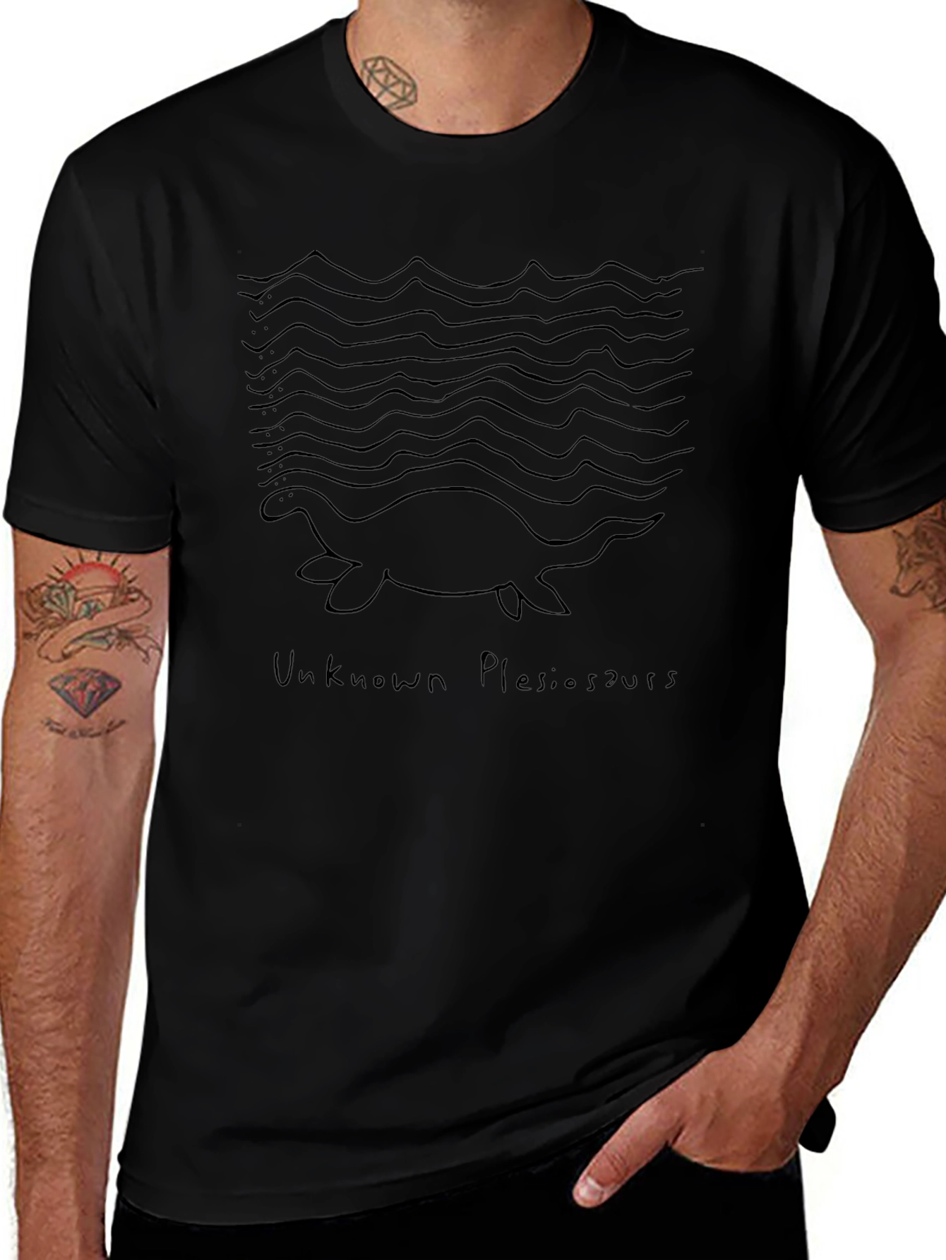 Unknown Plesiosaur Black T-Shirt