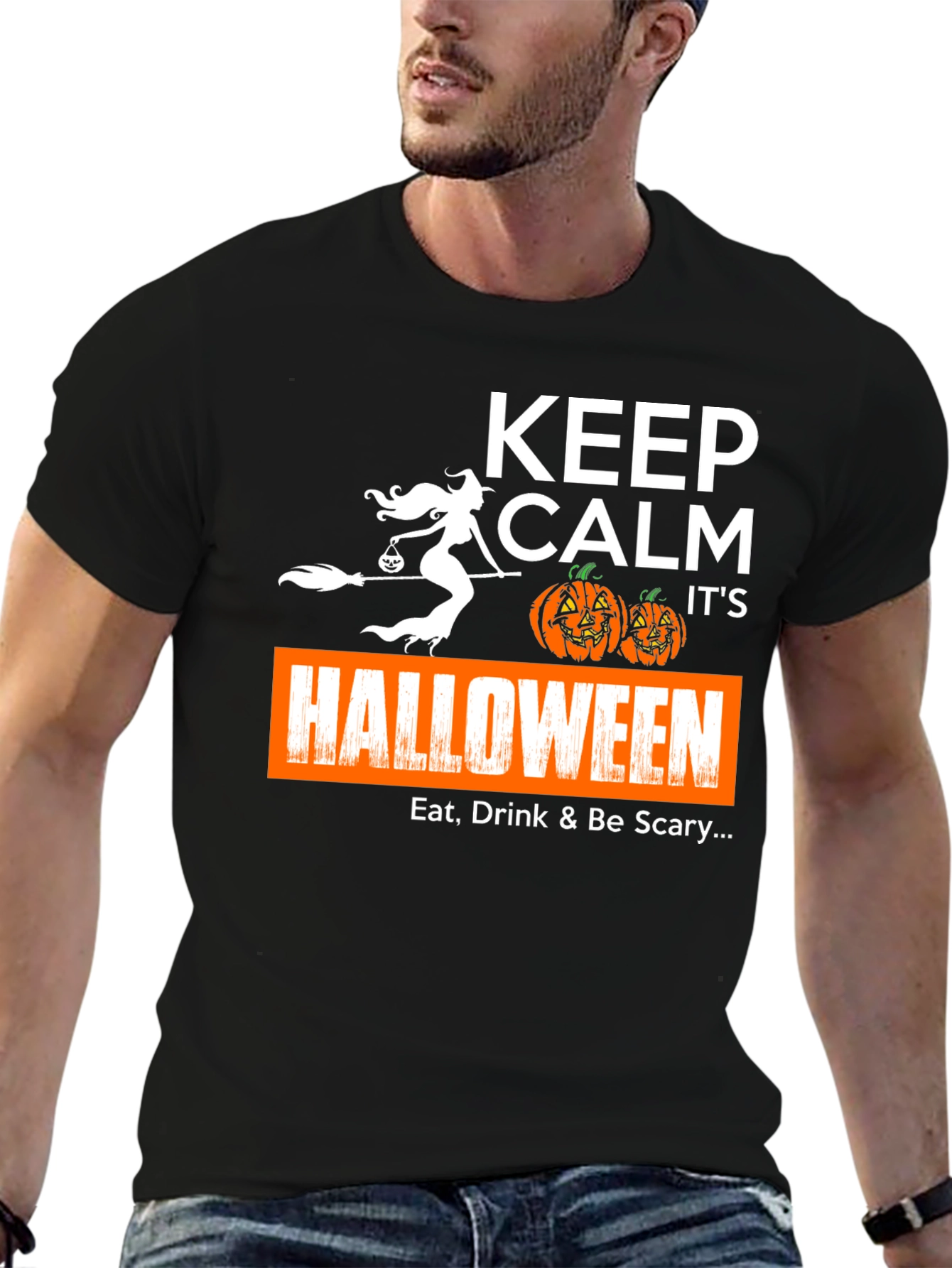 Keep Calm Halloween T-Shirt: Eat Drink & Be Scary!