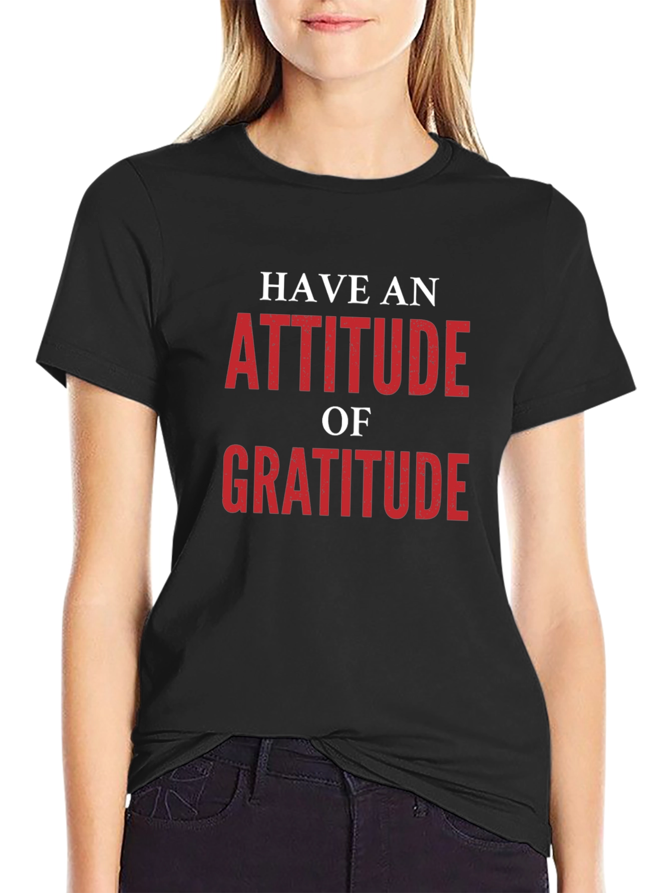 Attitude of Gratitude Graphic Tee - Black
