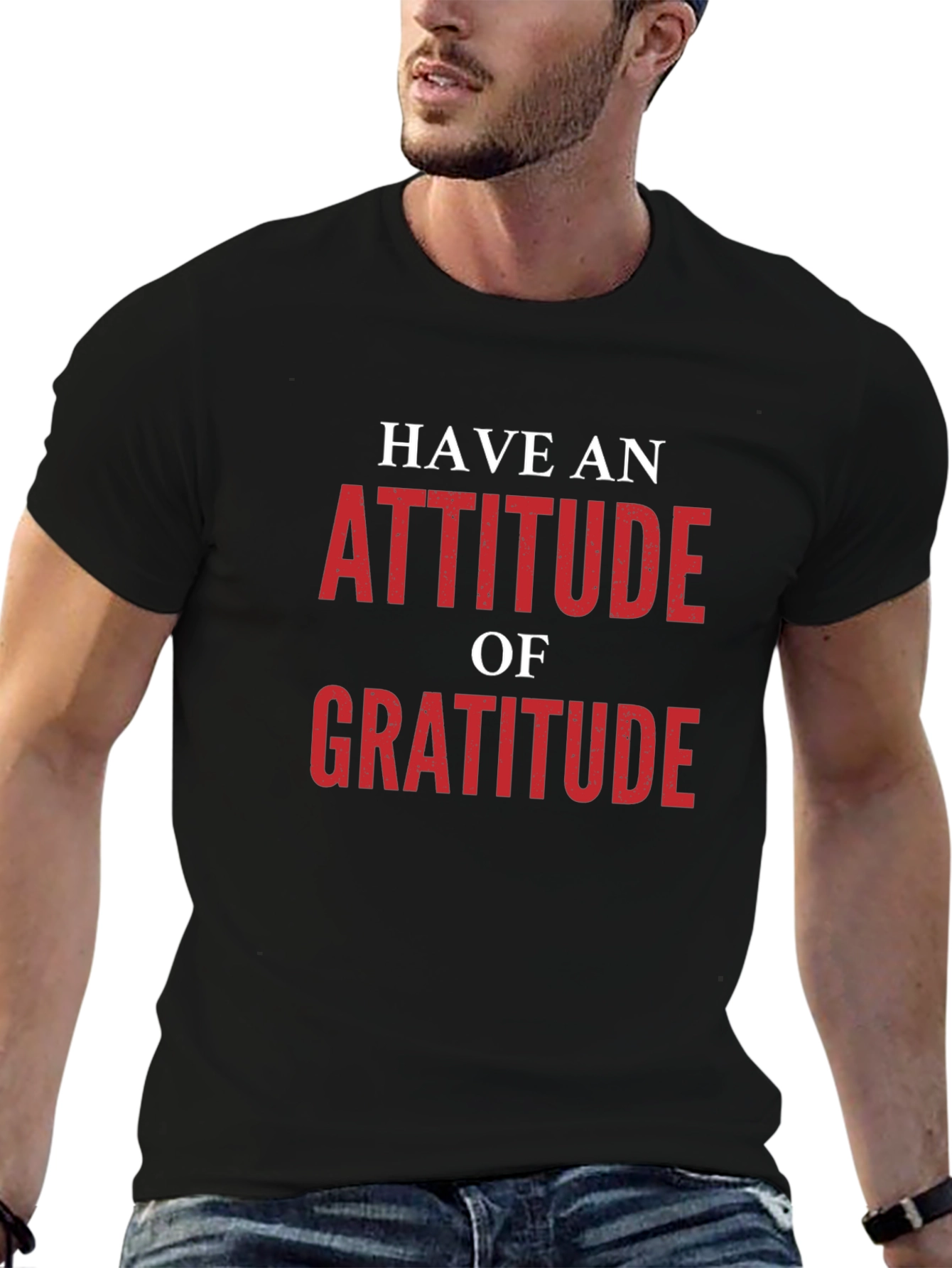 Attitude of Gratitude Graphic Tee - Black