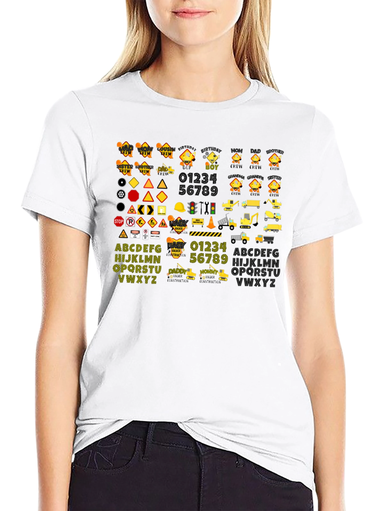 Construction Theme Alphabet & Number T-Shirt