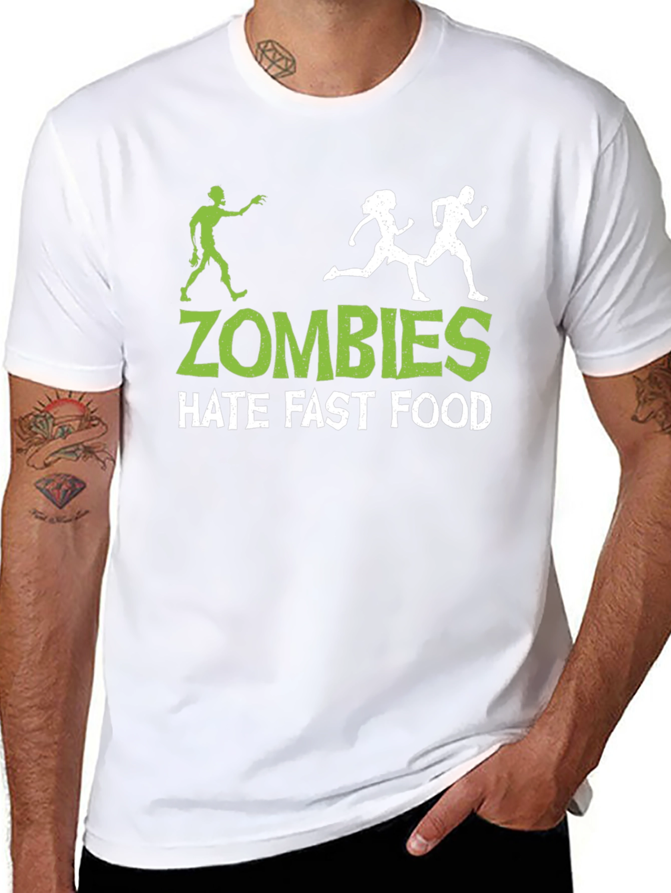 Zombies Hate Fast Food Graphic Tee