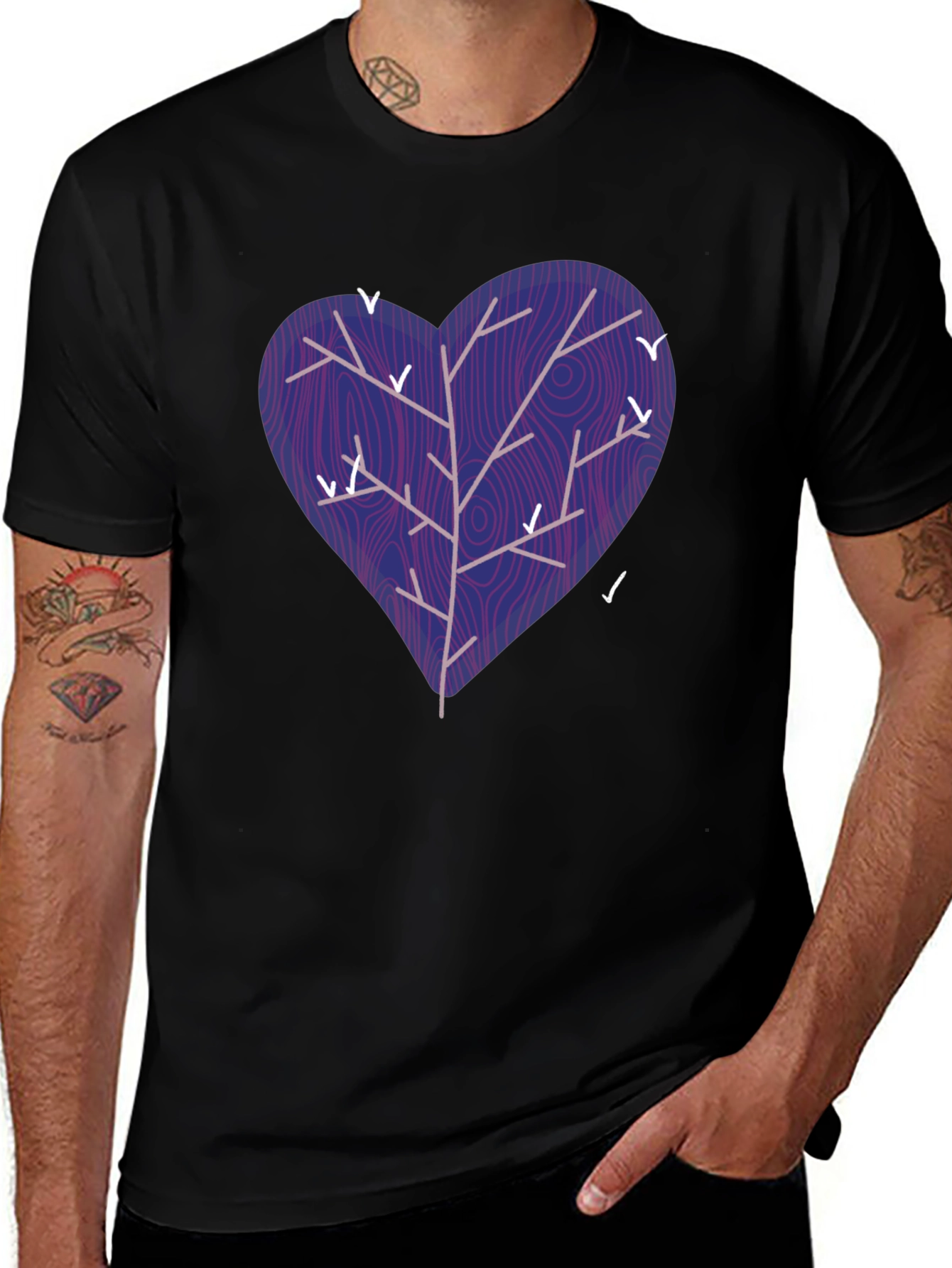 Heart Tree Graphic T-Shirt - Unique Design