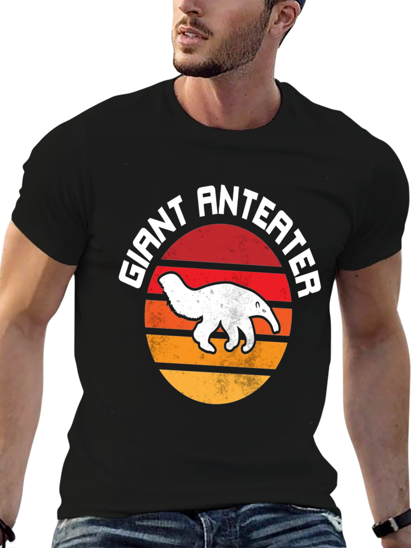 Giant Anteater Sunset Graphic Tee - Black