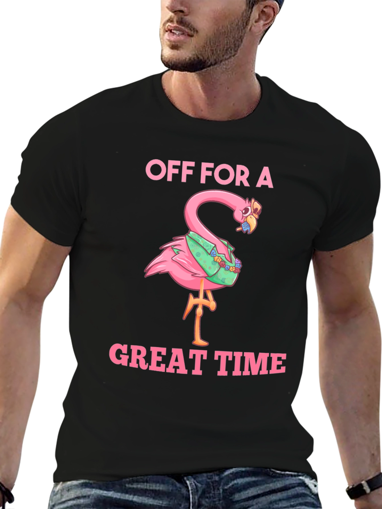 Off For a Great Time Flamingo T-Shirt