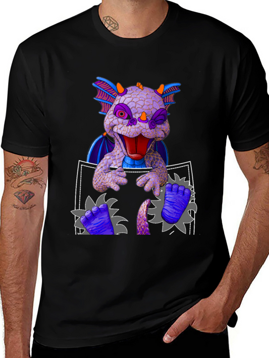 Dragon Pocket T-Shirt: Whimsical Creature Design