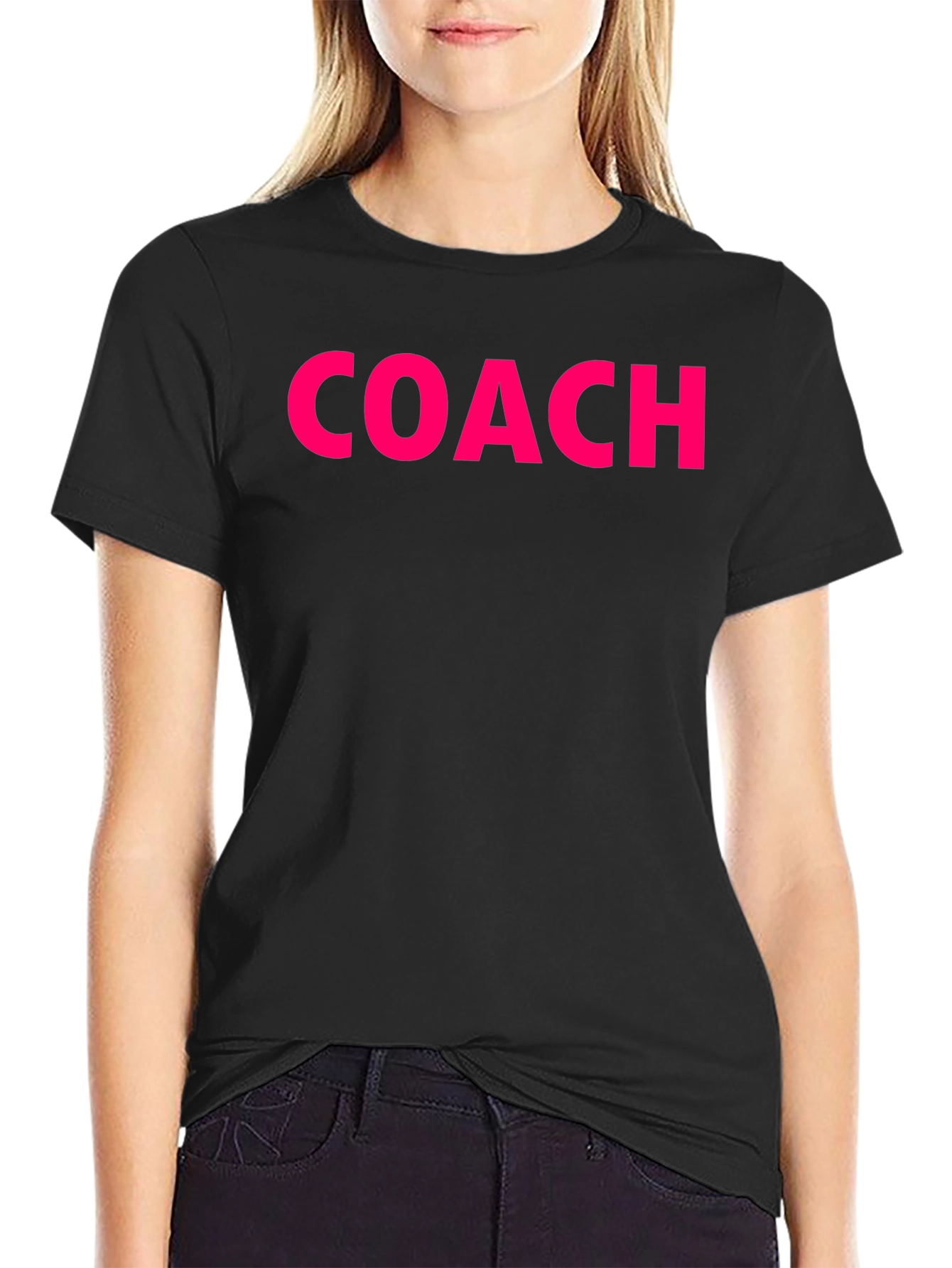 Coach Graphic Tee - Black Cotton Training Shirt
