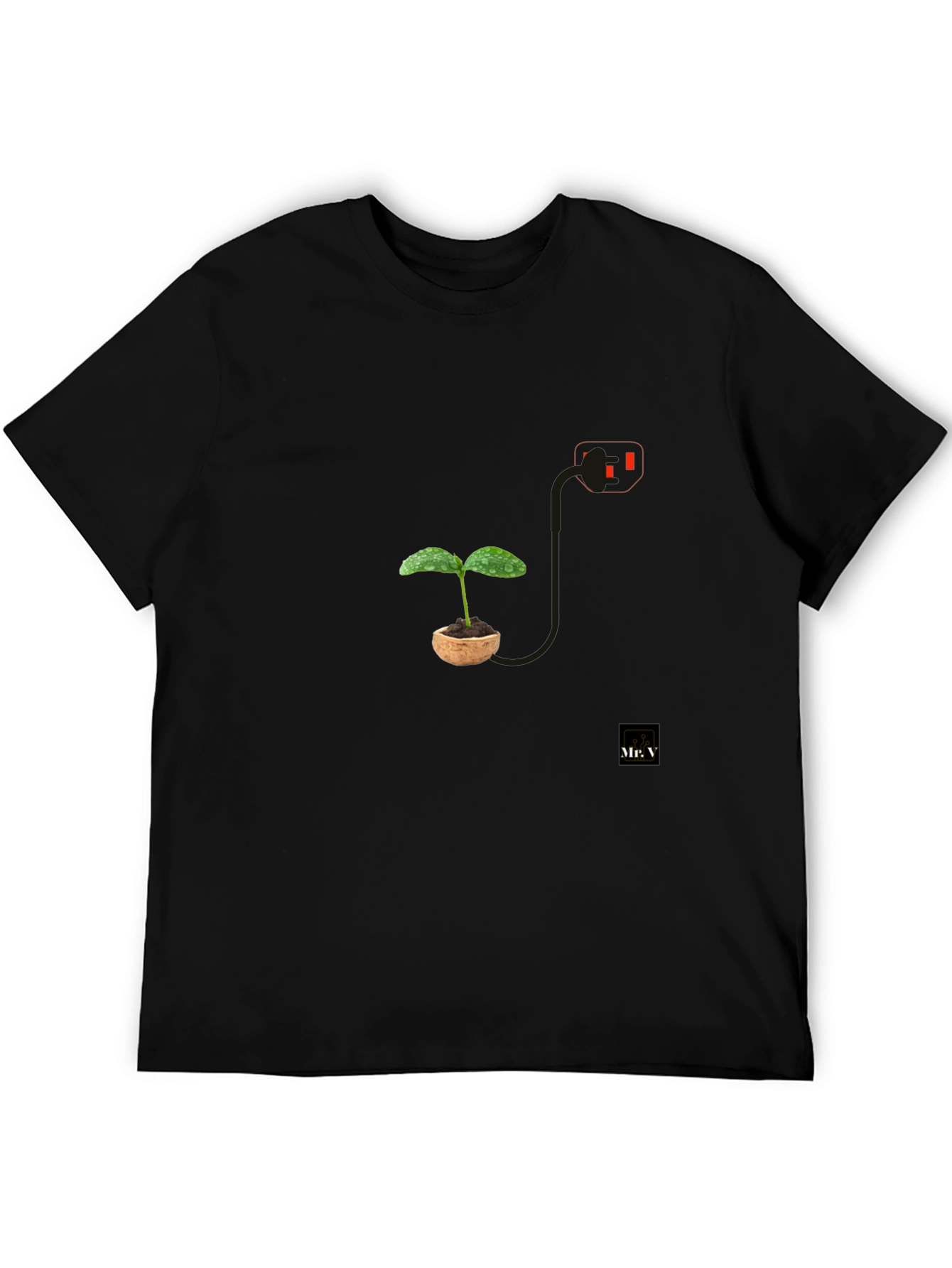 Plant Power T-Shirt - Black Modern Design