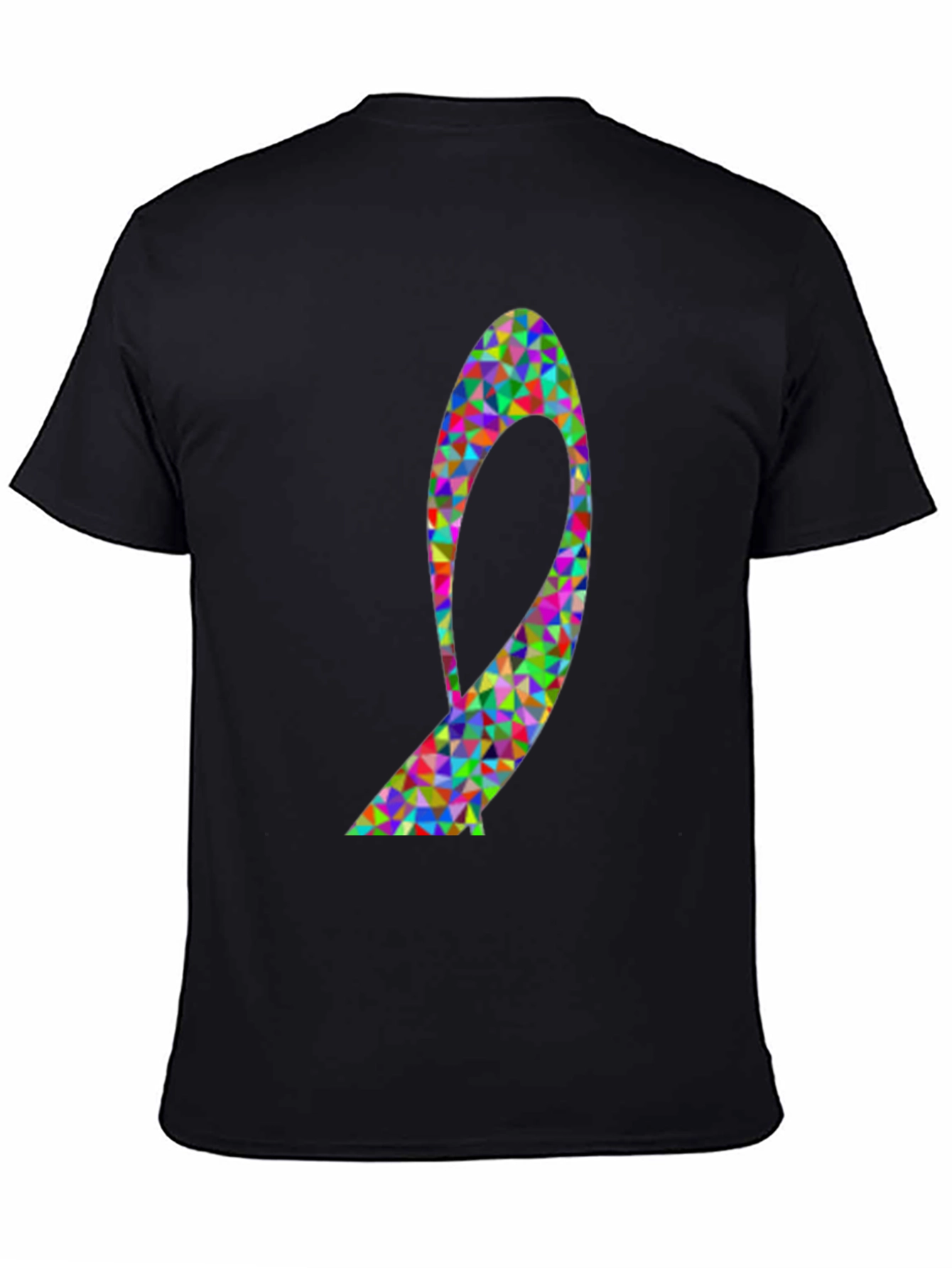 Geometric Ribbon Graphic Tee - Black