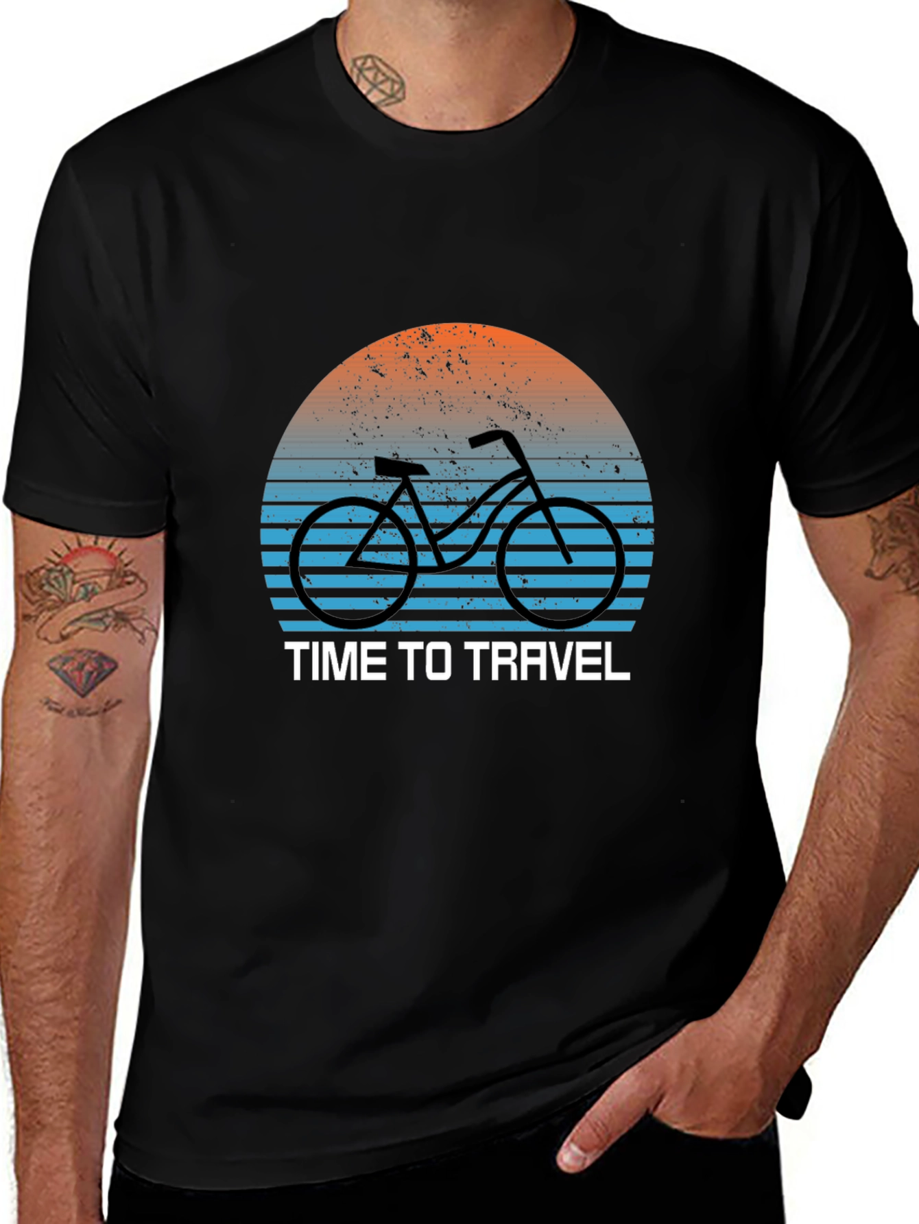 Time to Travel Bike Graphic T-Shirt