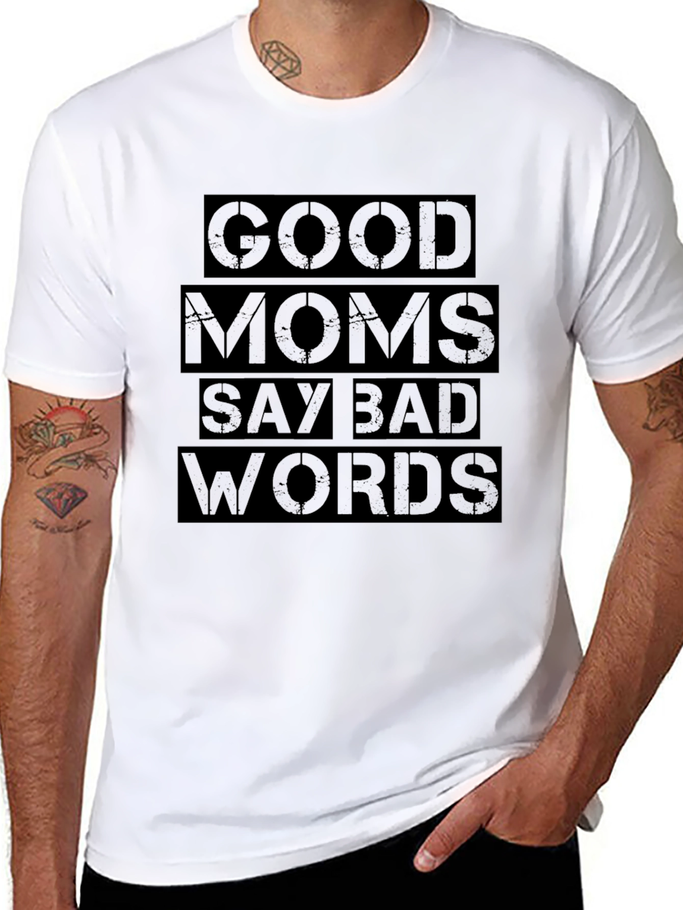 Good Moms Say Bad Words Black T-Shirt