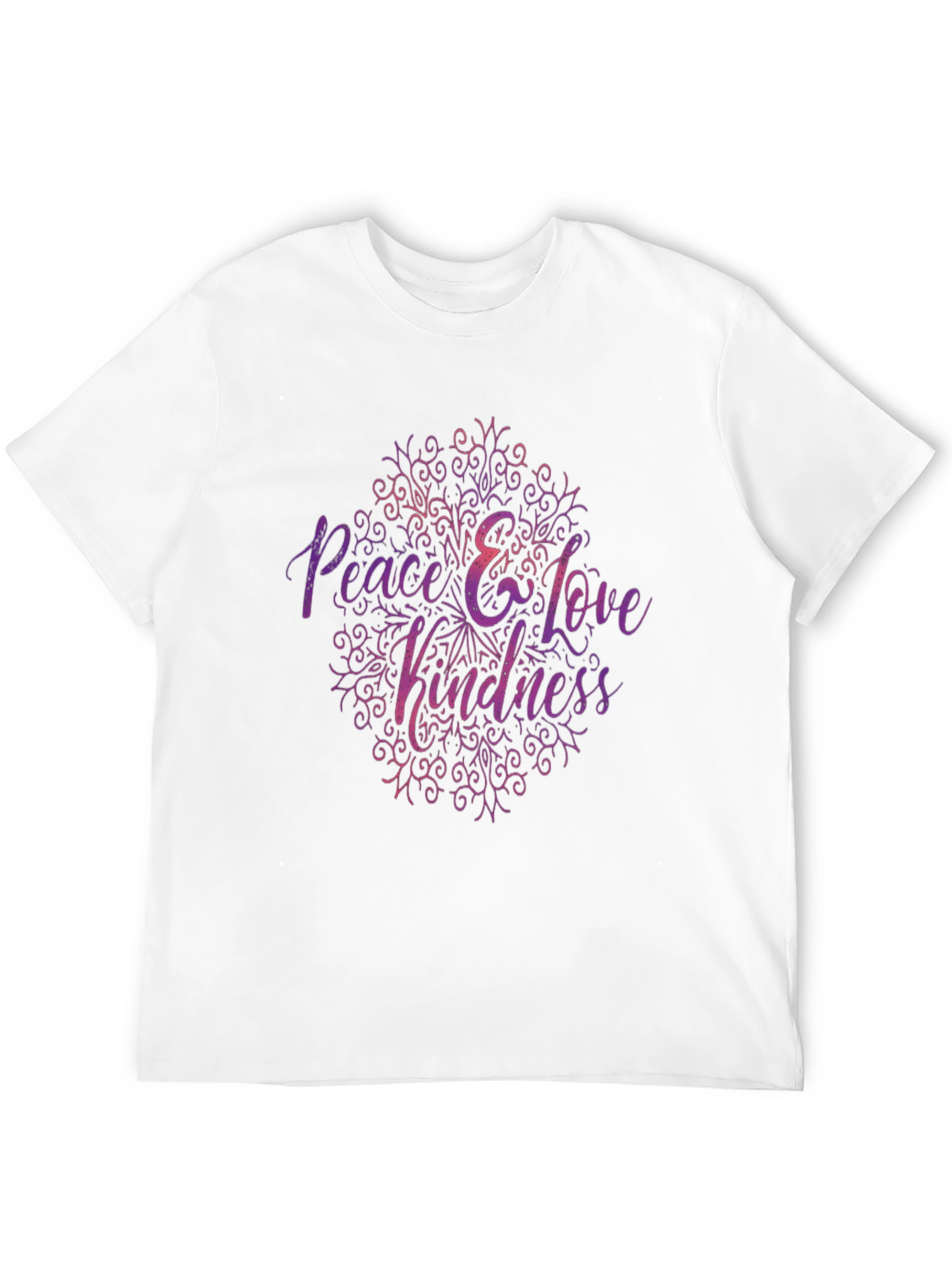 Peace Love Kindness Graphic Tee - Black Casual T-Shirt