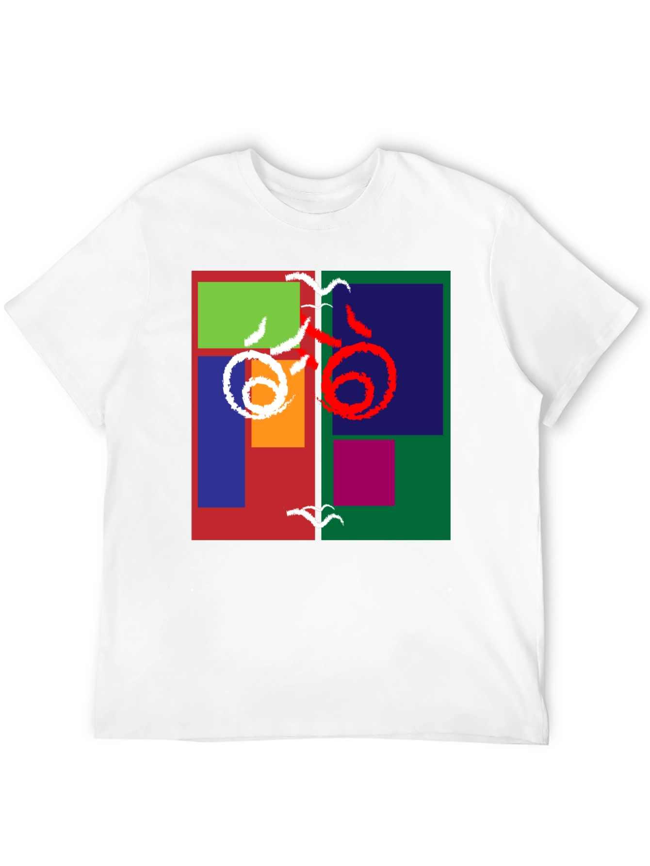 Abstract Block Print Tee - Modern Art Shirt