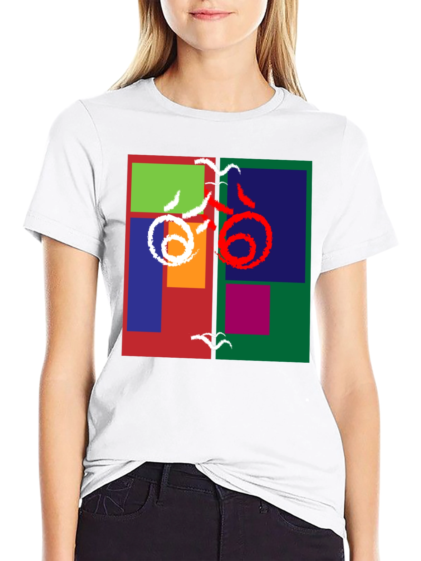Abstract Block Print Tee - Modern Art Shirt