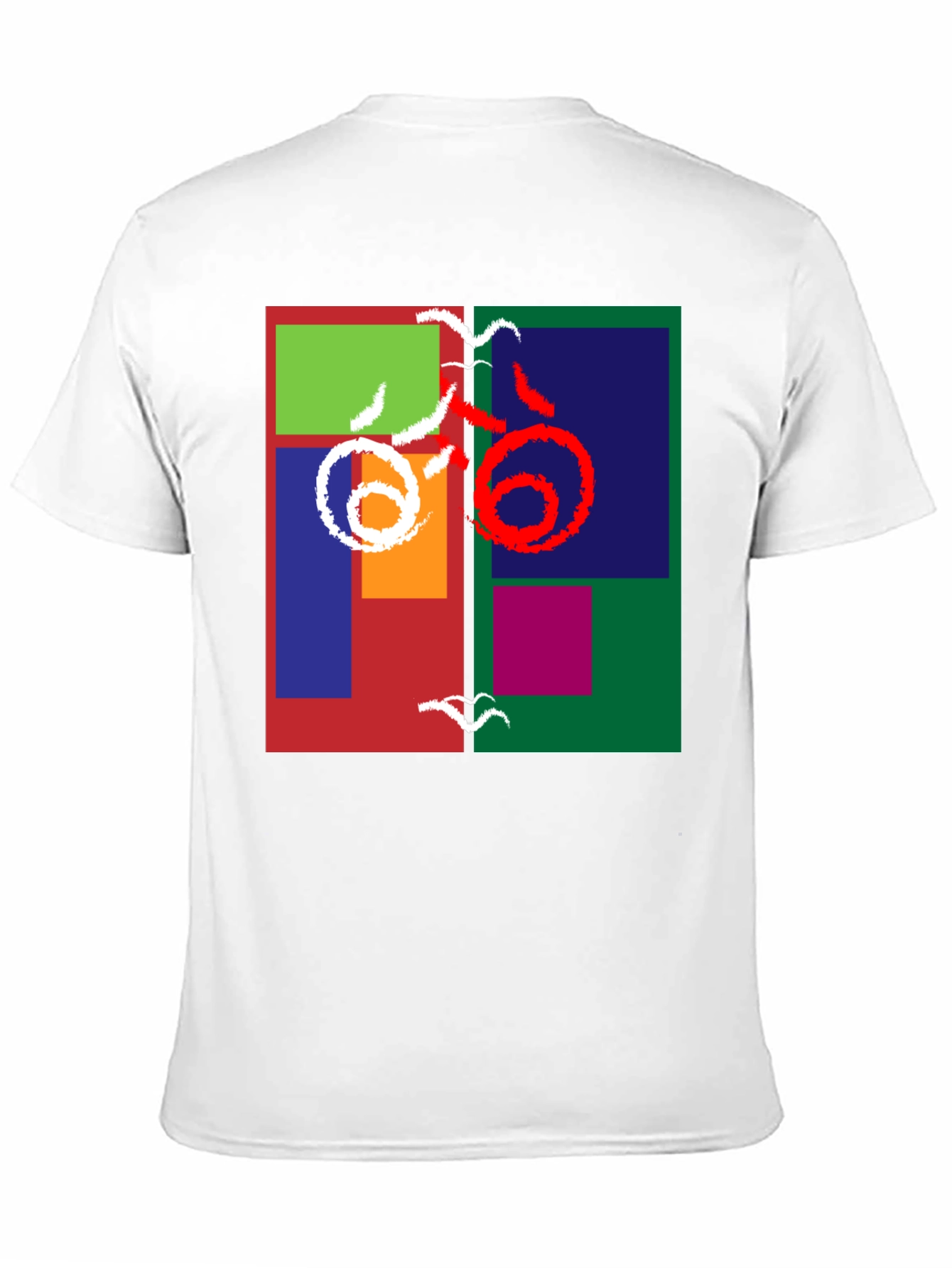 Abstract Block Print Tee - Modern Art Shirt