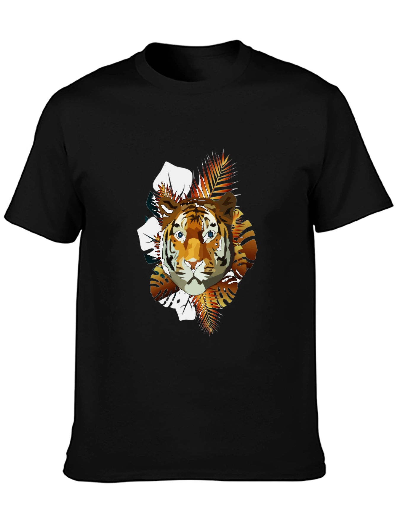 Tiger Graphic Print Crew Neck T-Shirt