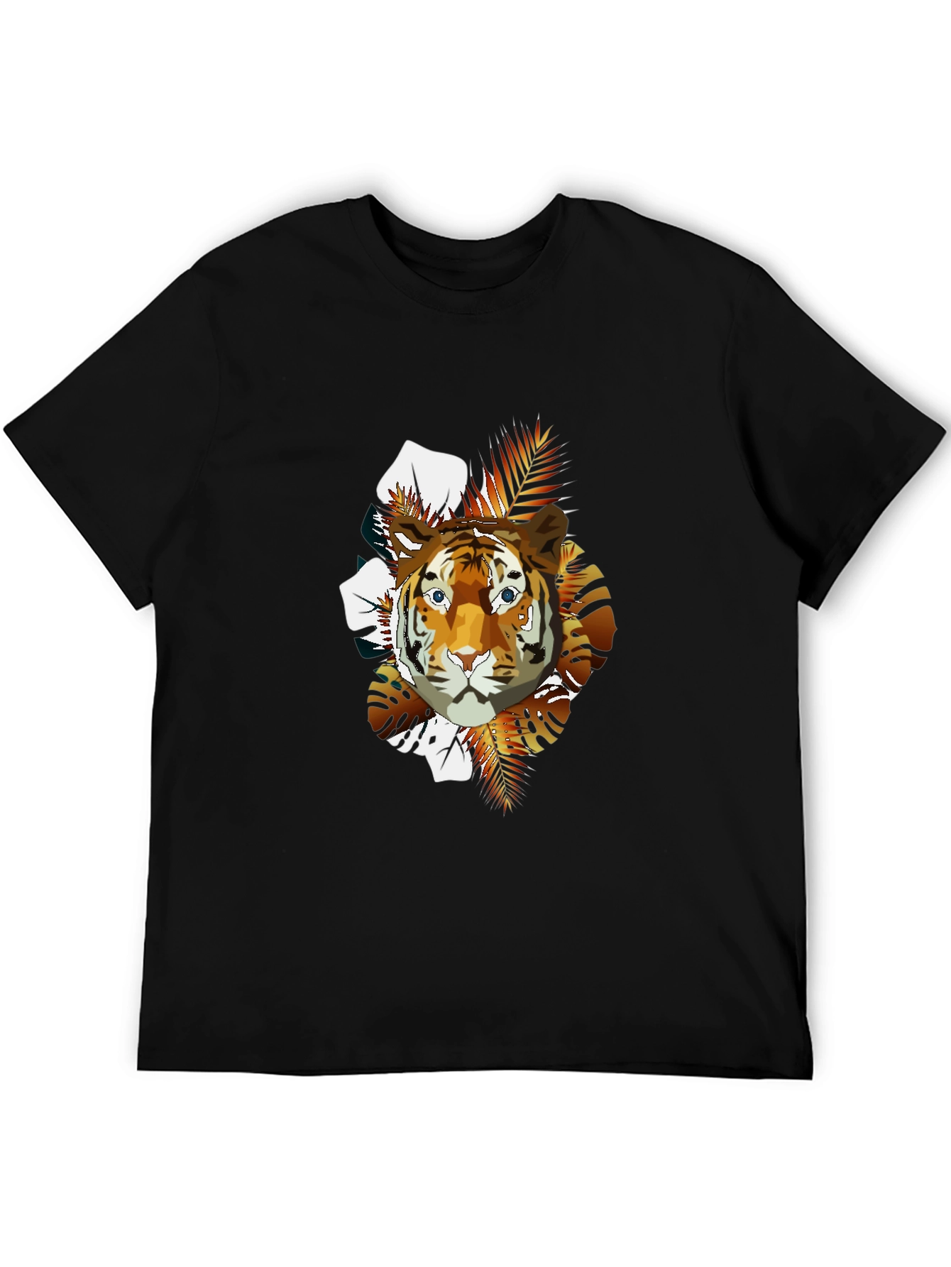 Tiger Graphic Print Crew Neck T-Shirt