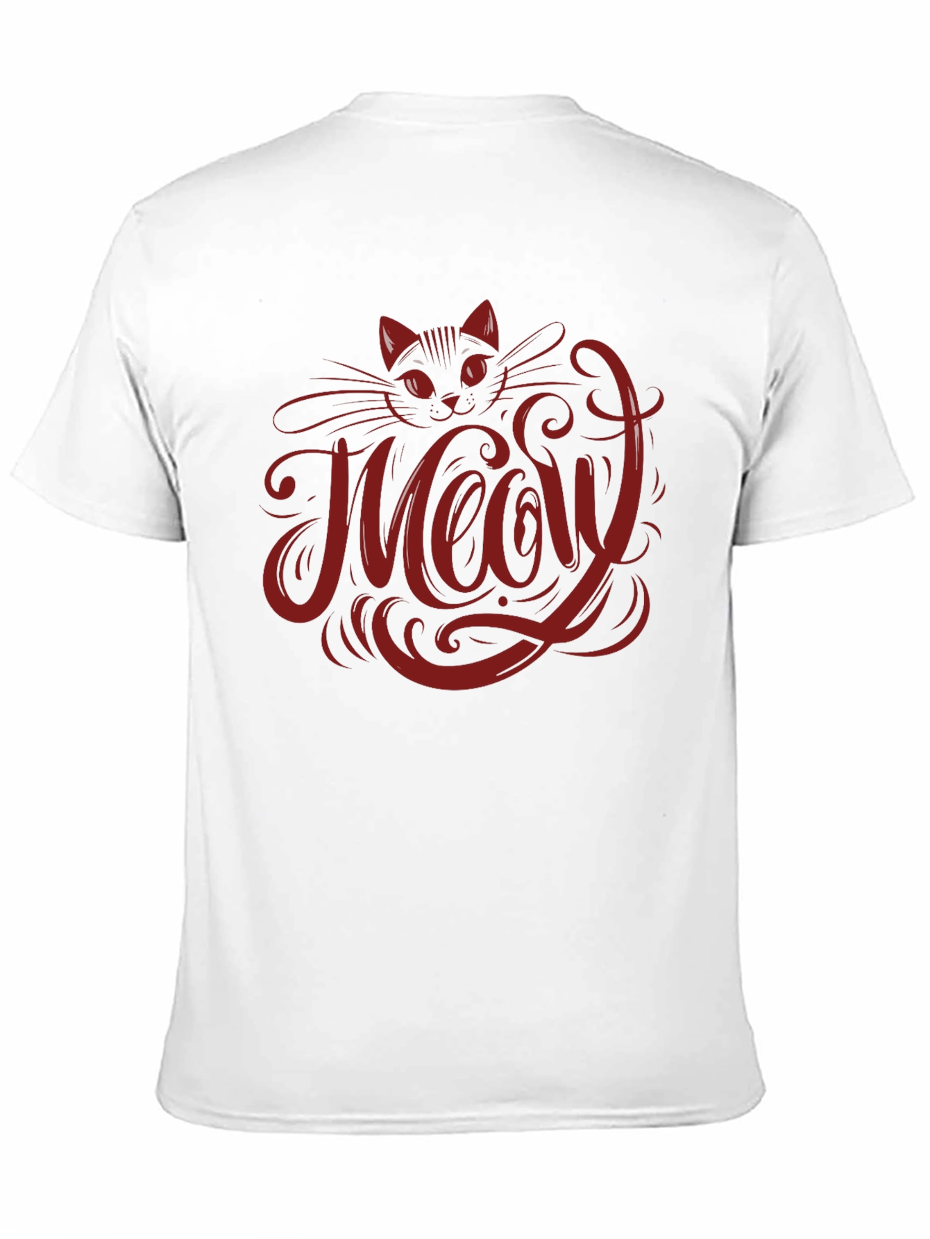 Meow Cat Graphic T-Shirt - Black