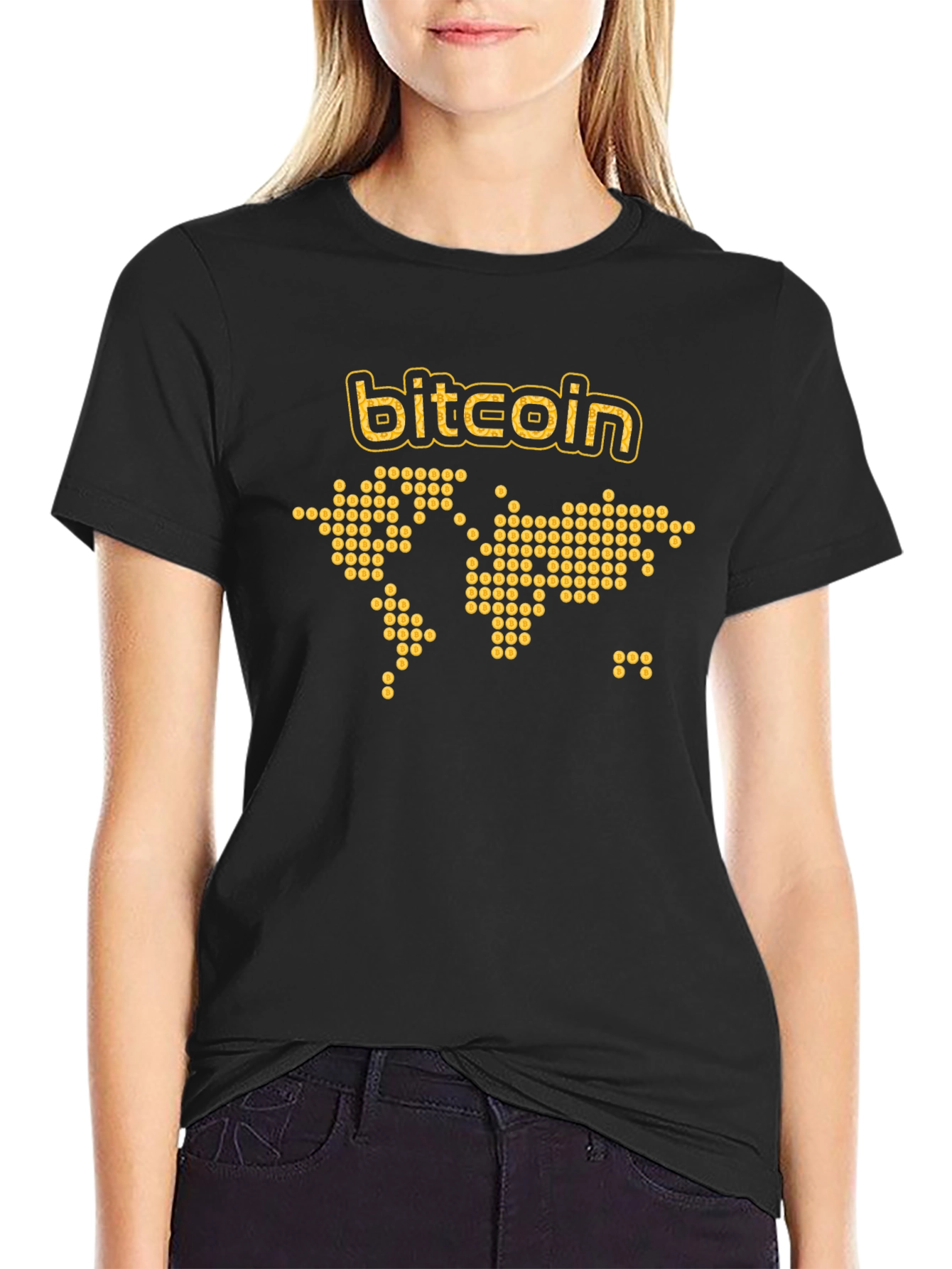 Bitcoin World Map T-Shirt - Crypto Currency Tee