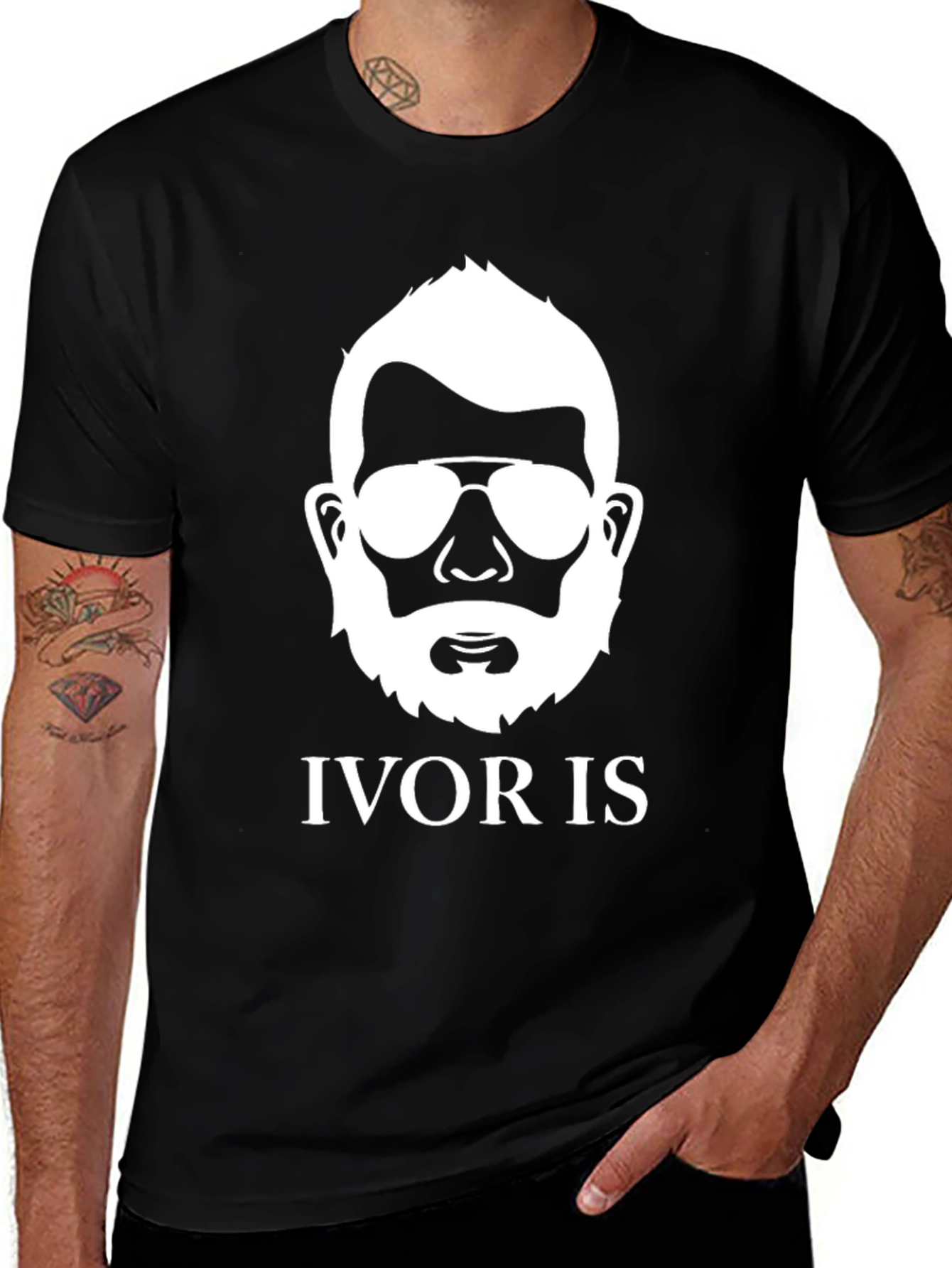 Ivor Is Beard Silhouette Graphic Tee